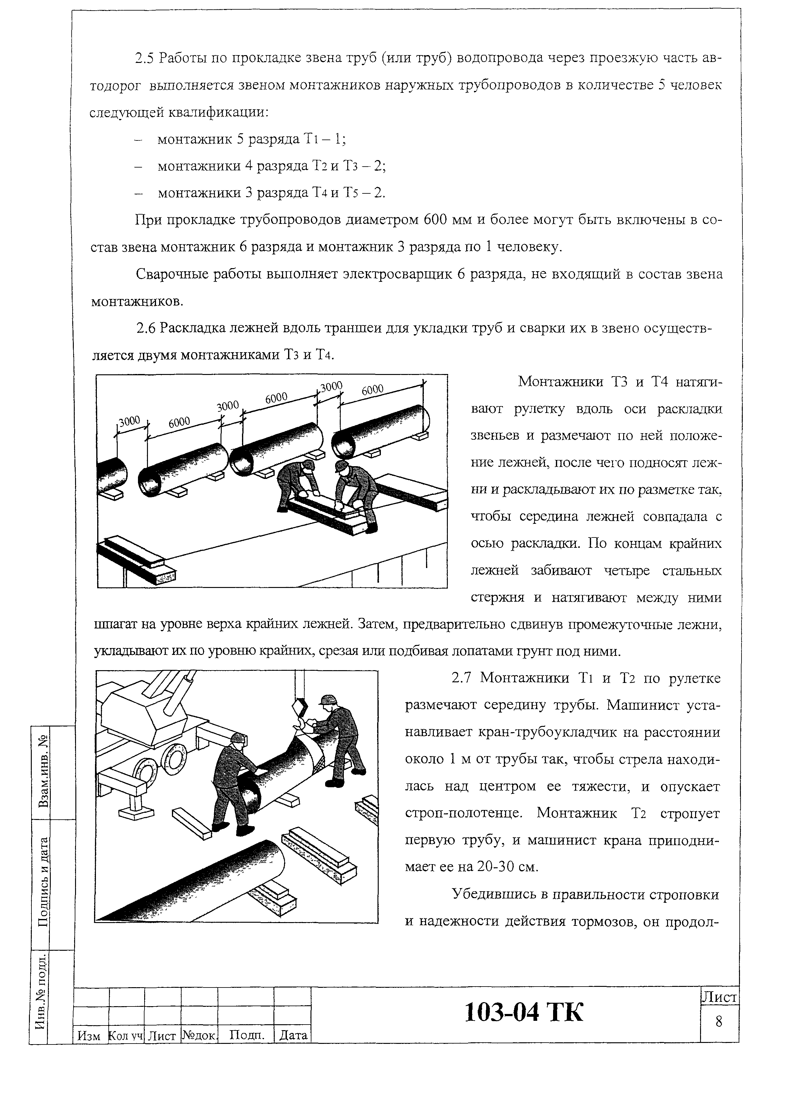 Технологическая карта 103-04 ТК