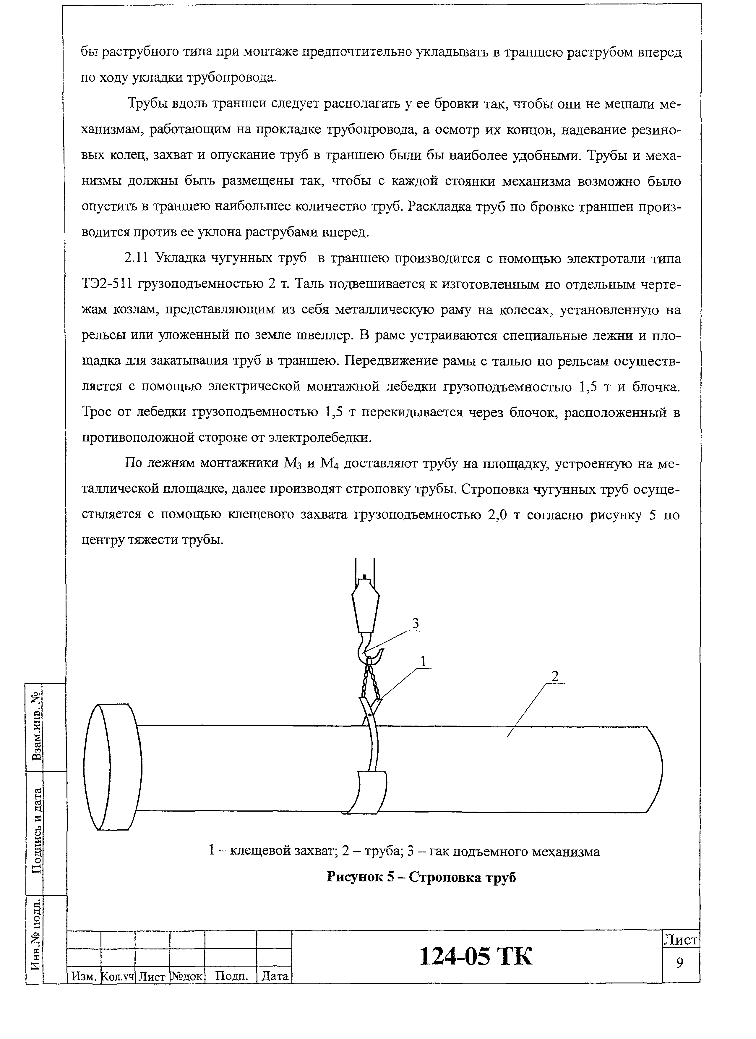 Технологическая карта 124-05 ТК