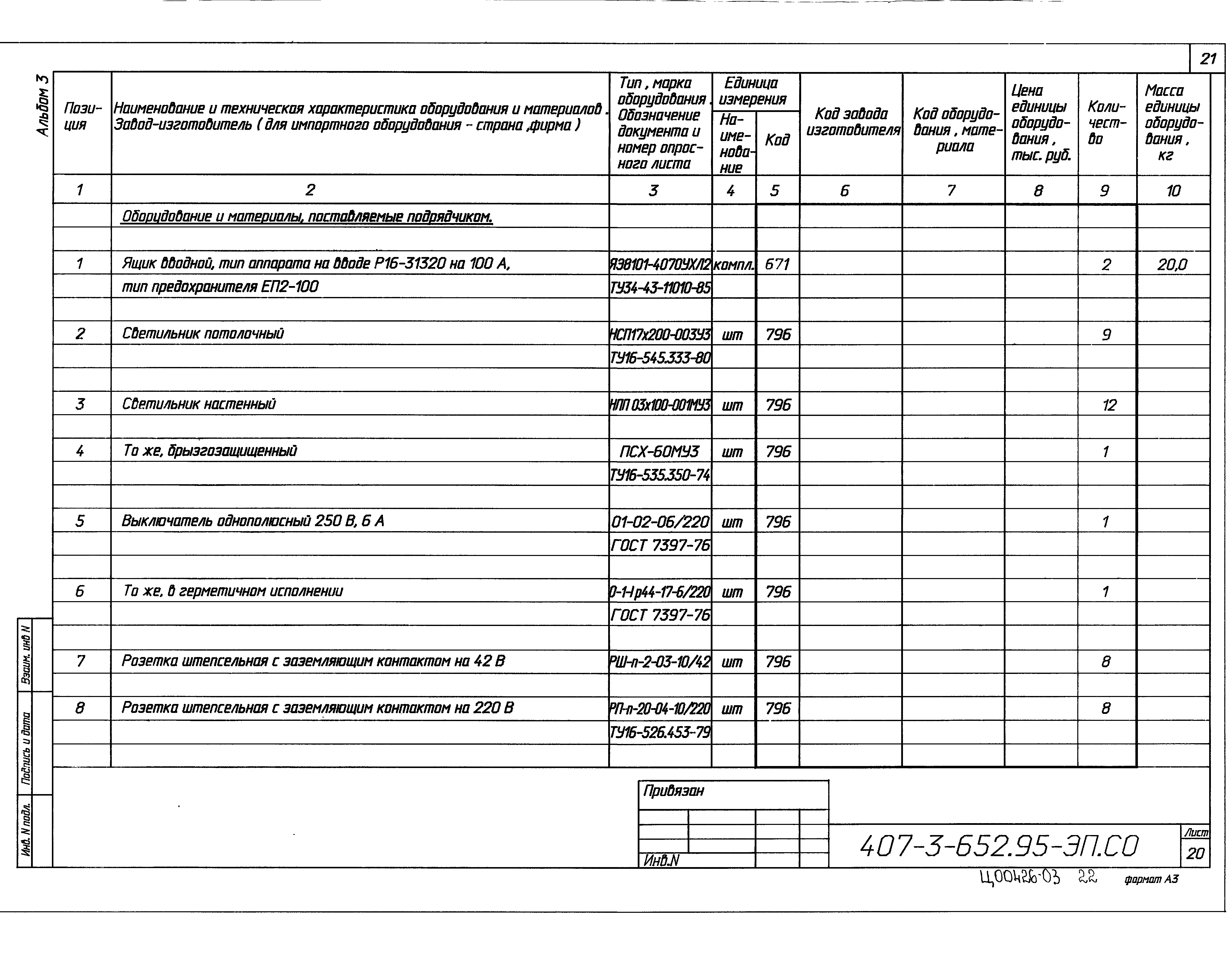 Типовой проект 407-3-652.95