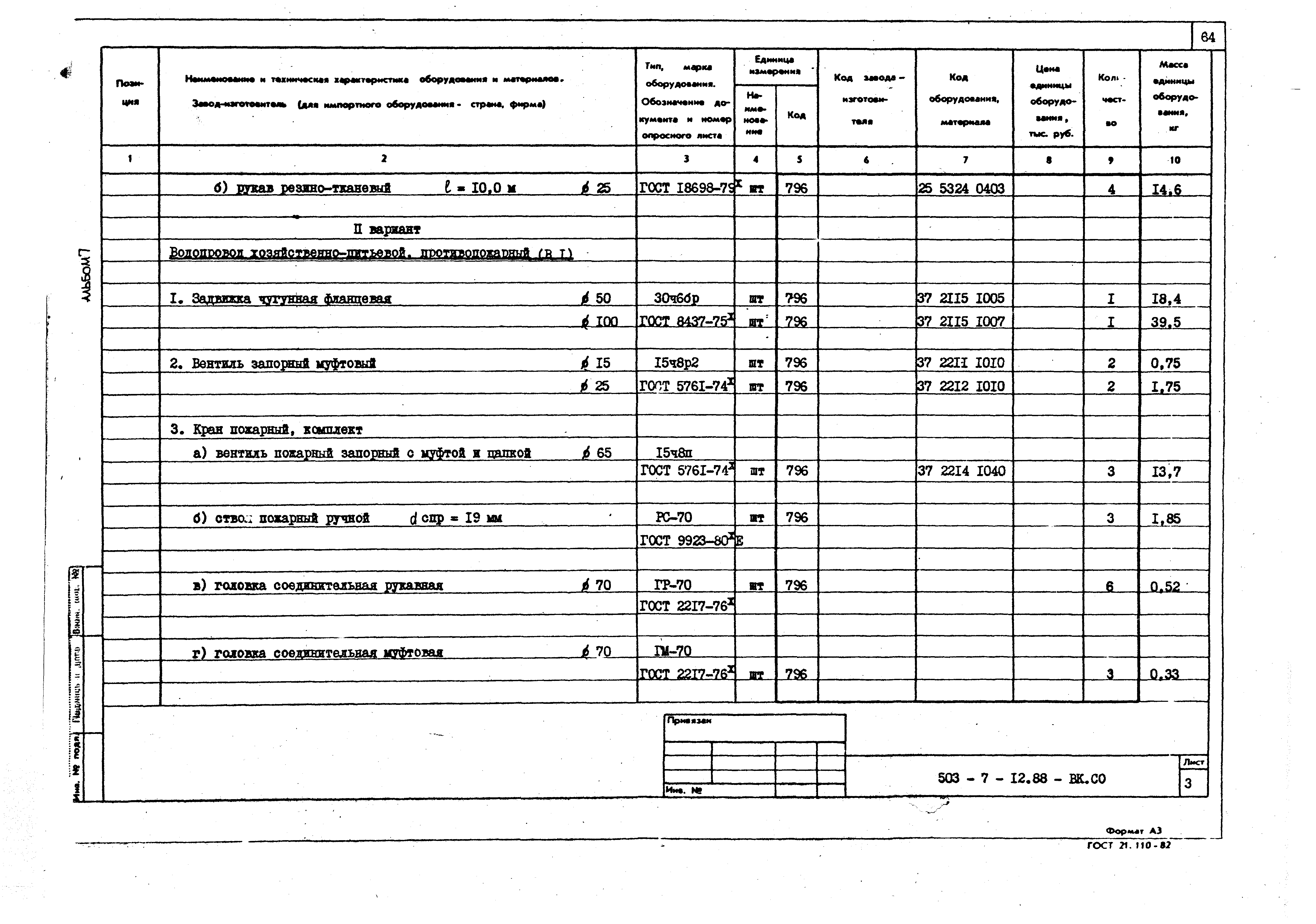 Типовой проект 503-7-12.88