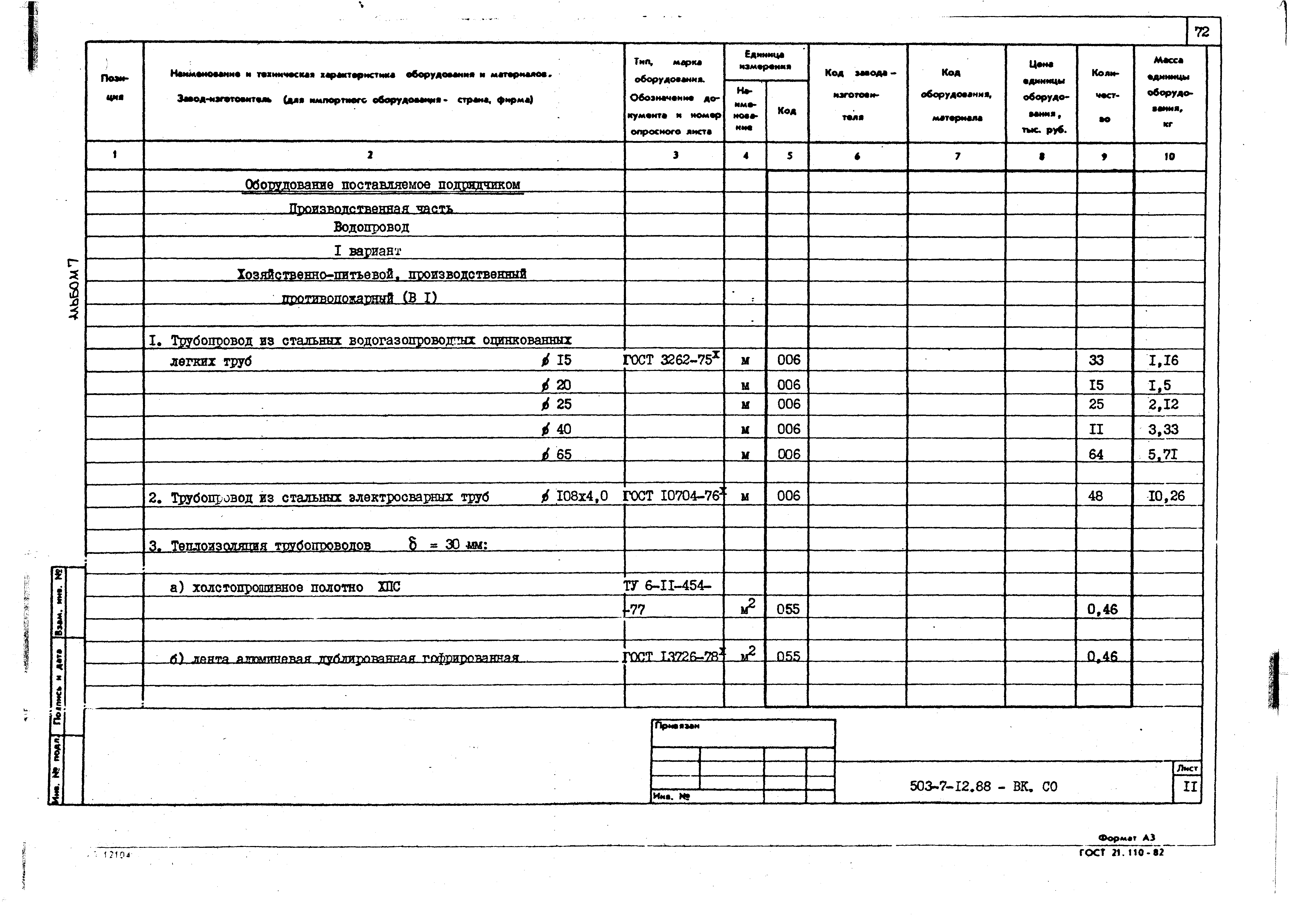 Типовой проект 503-7-12.88