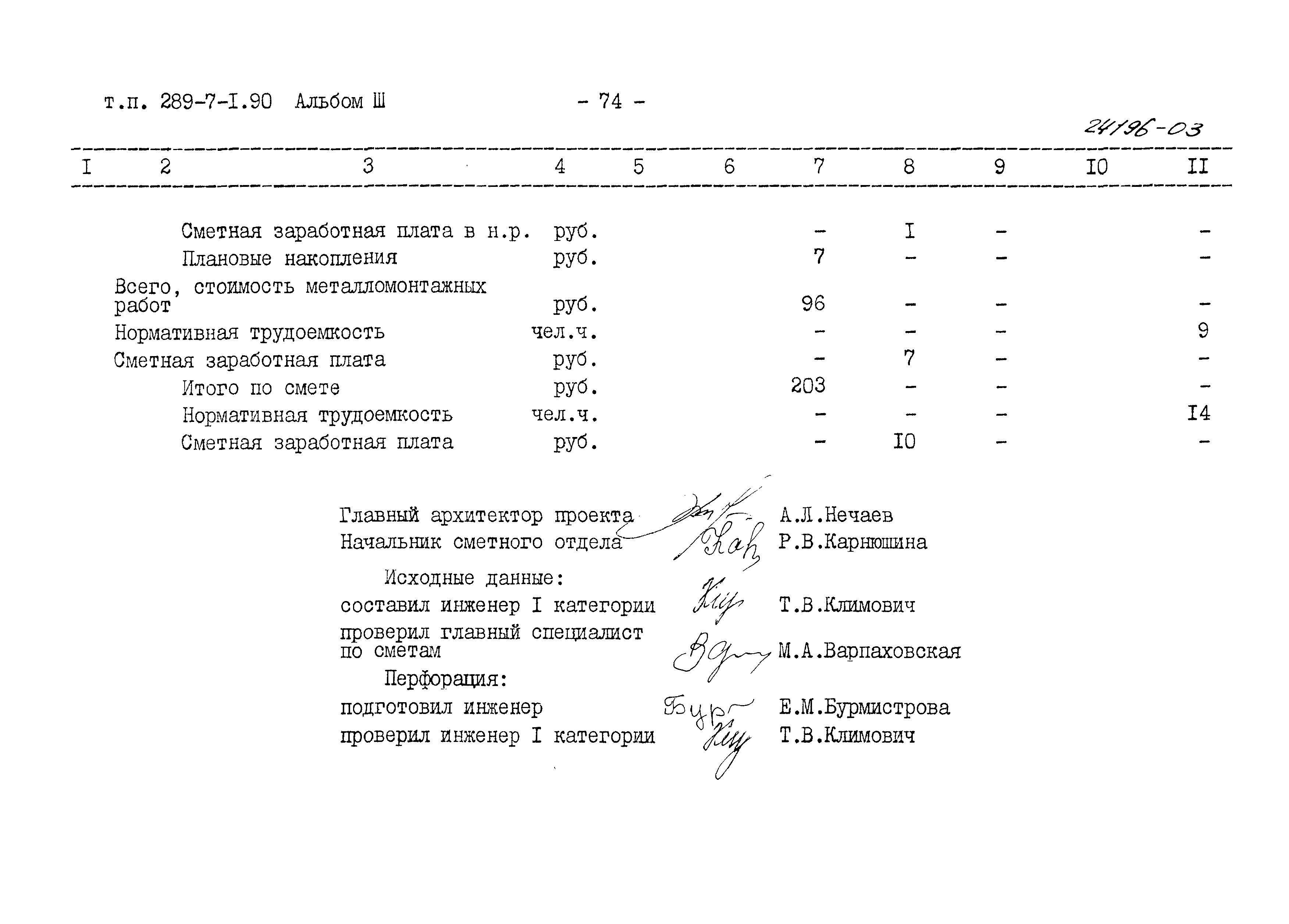 Типовой проект 289-7-1.90