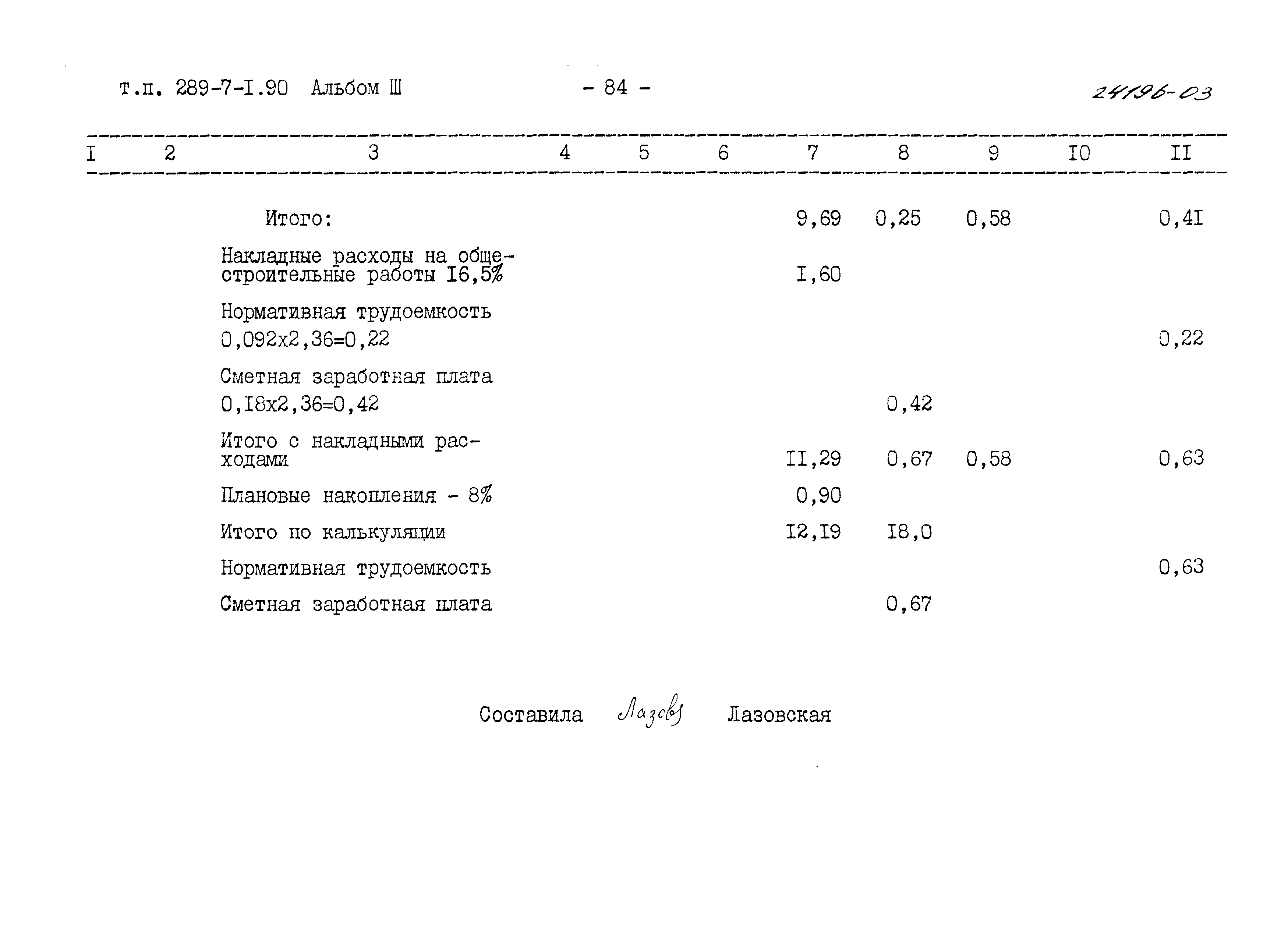 Типовой проект 289-7-1.90