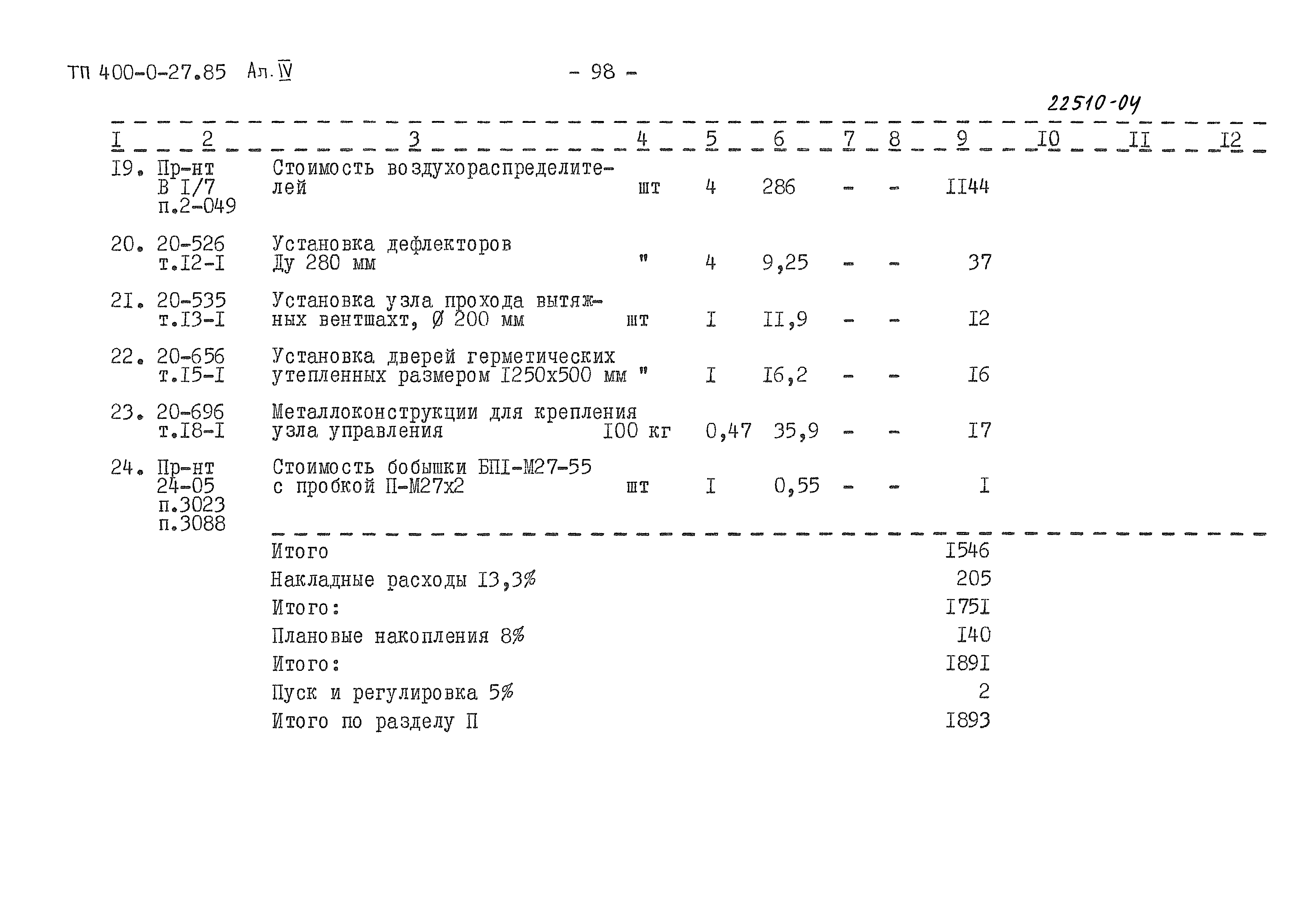 Типовые проектные решения 400-0-27.85