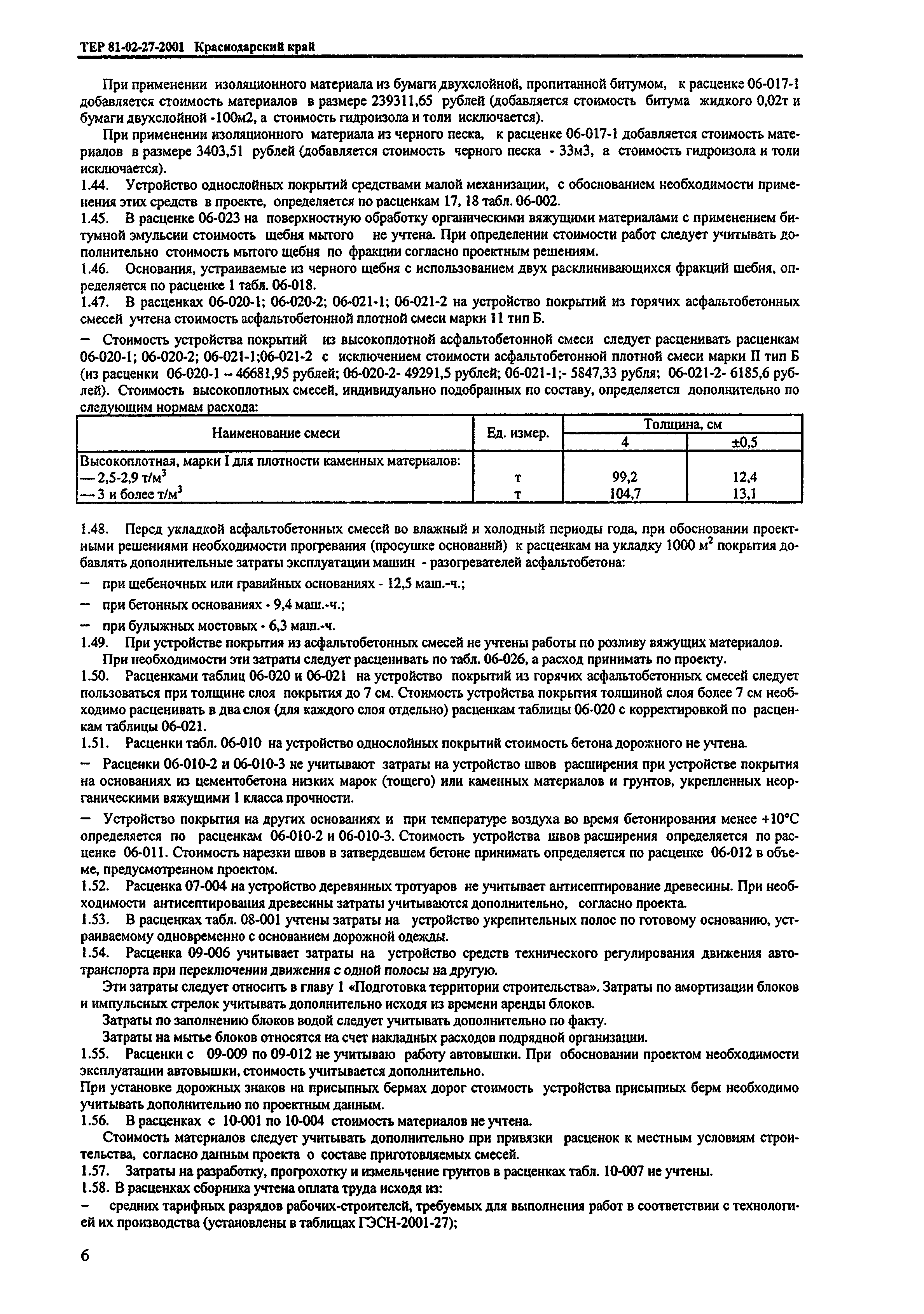 ТЕР Краснодарского края 2001-27