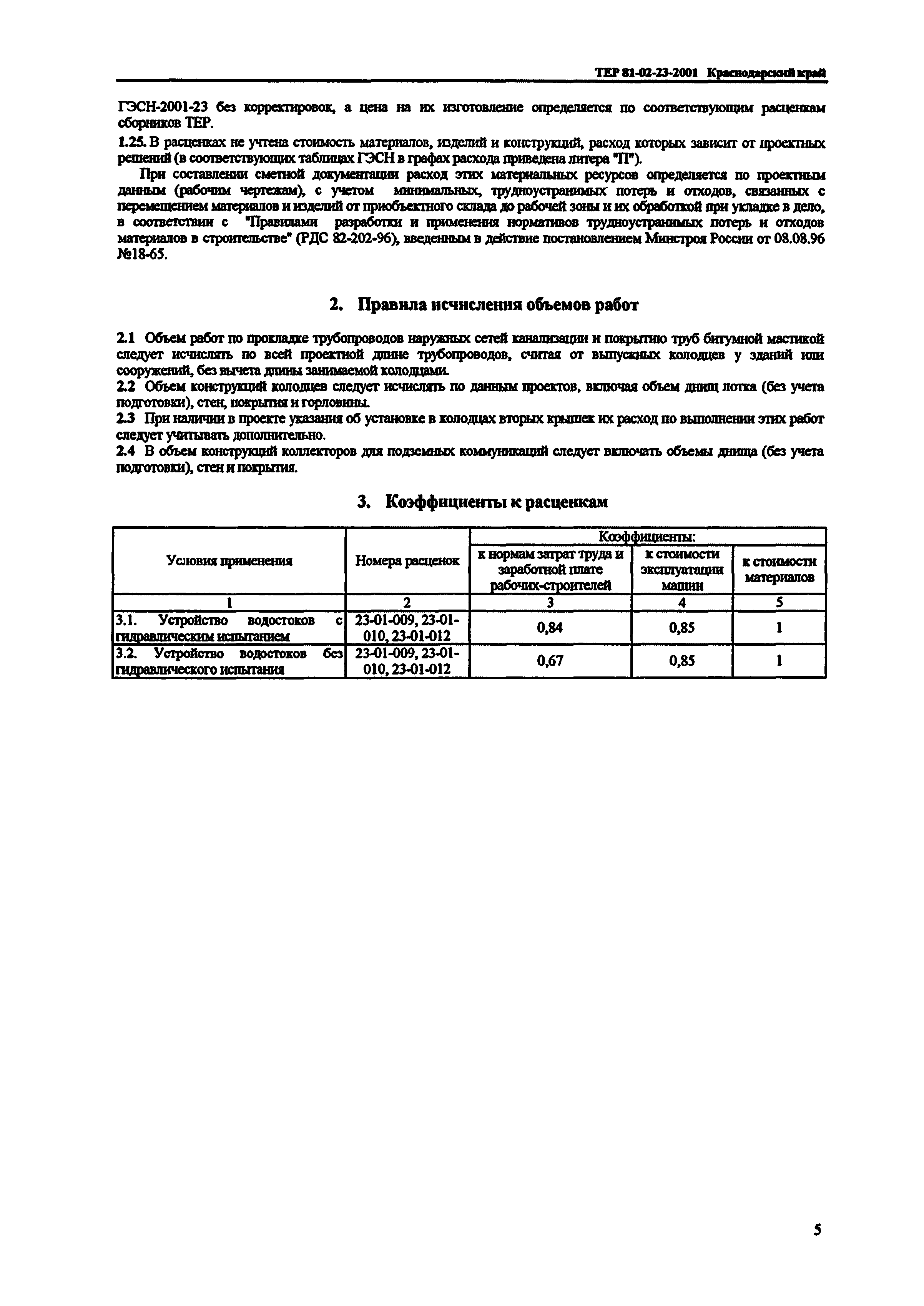 ТЕР Краснодарского края 2001-23