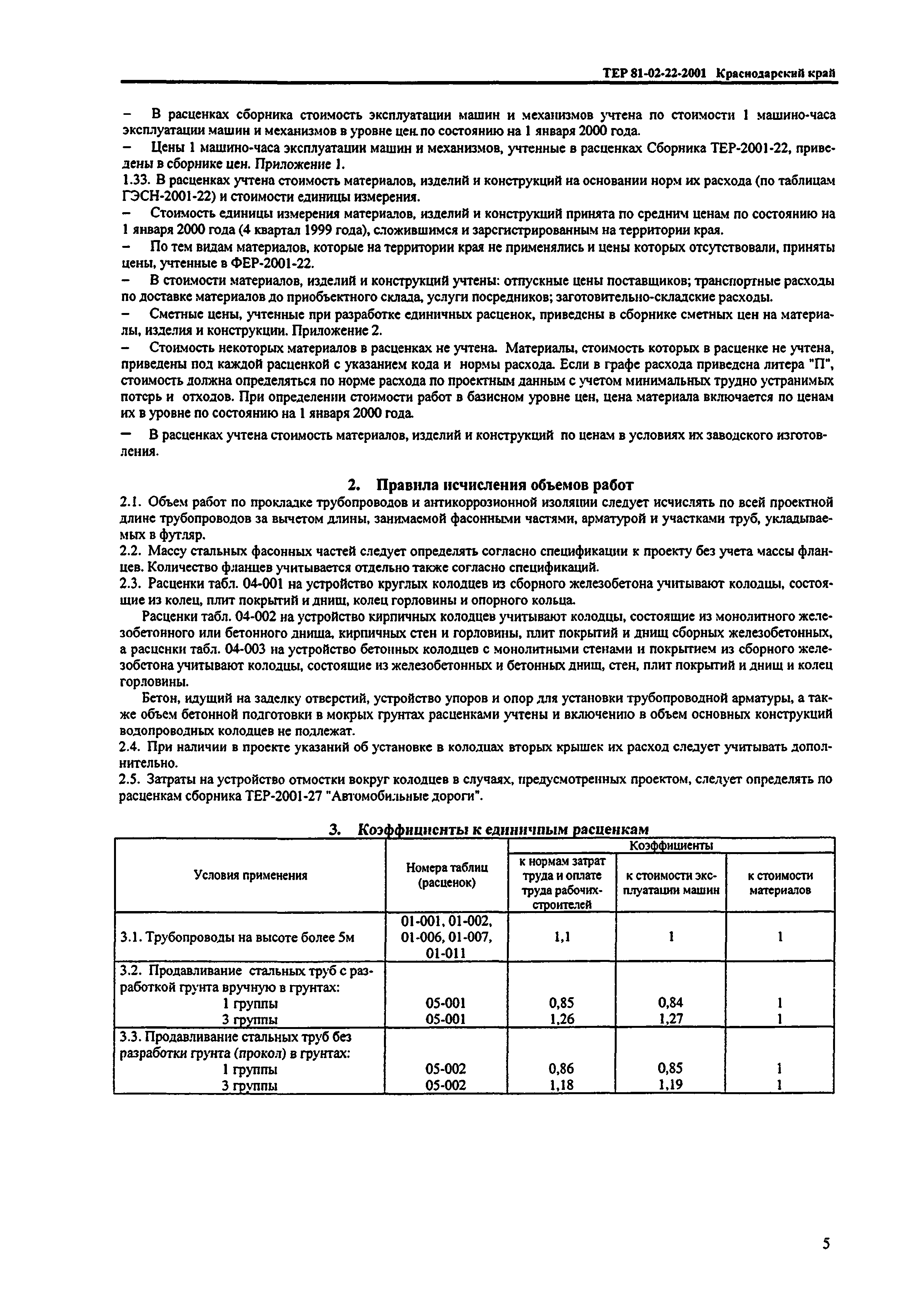 ТЕР Краснодарского края 2001-22