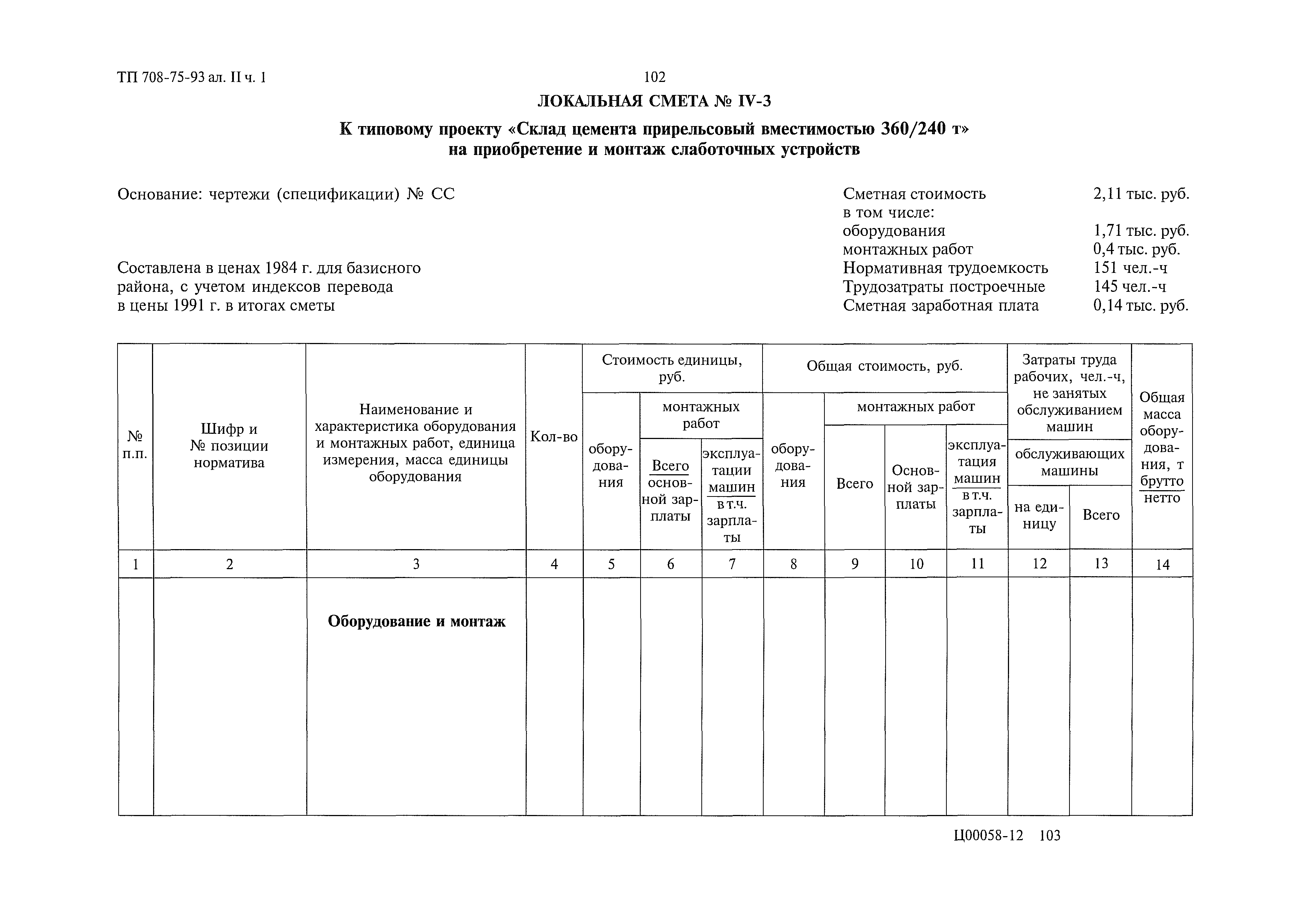 Типовой проект 708-75.93