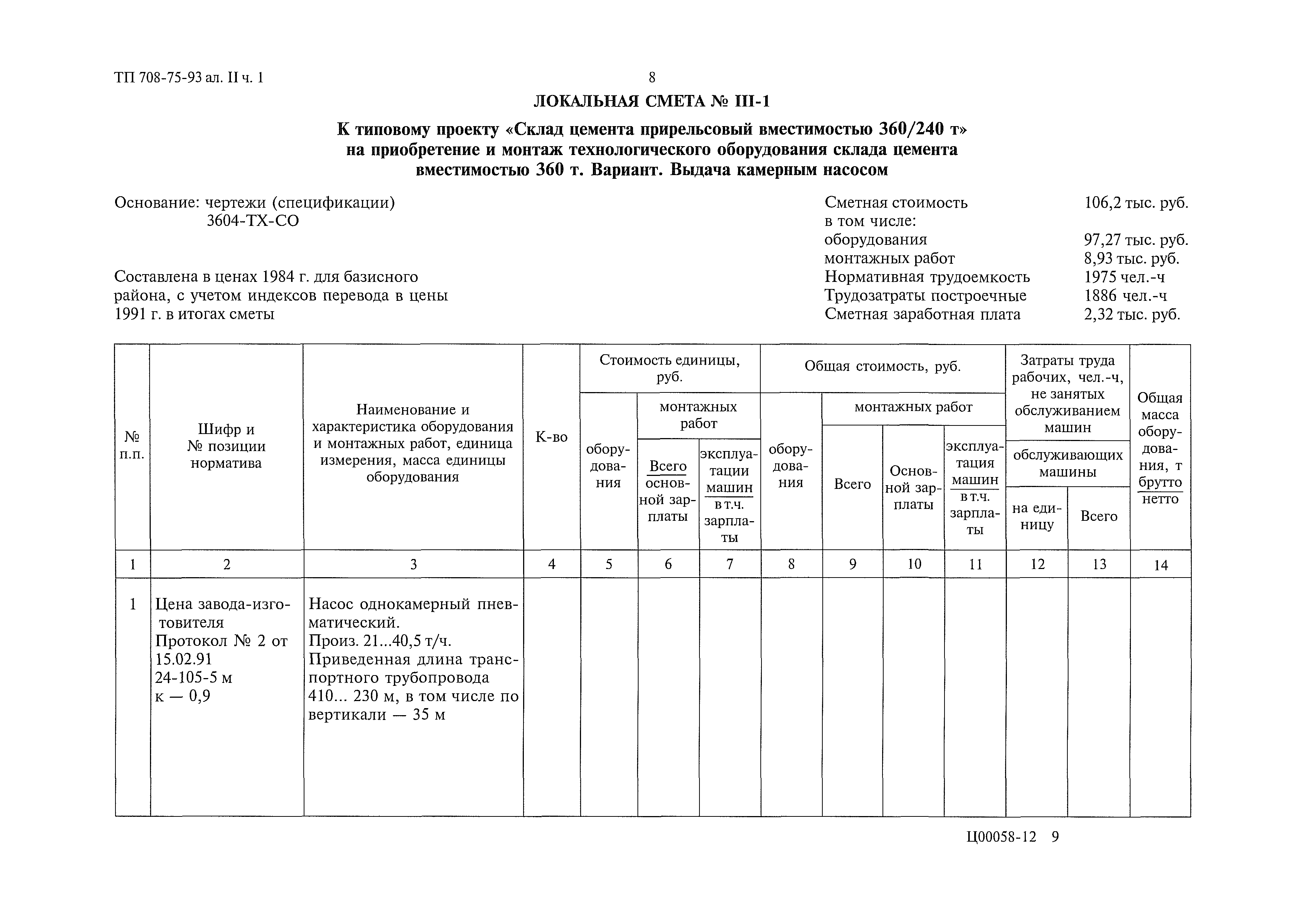 Типовой проект 708-75.93