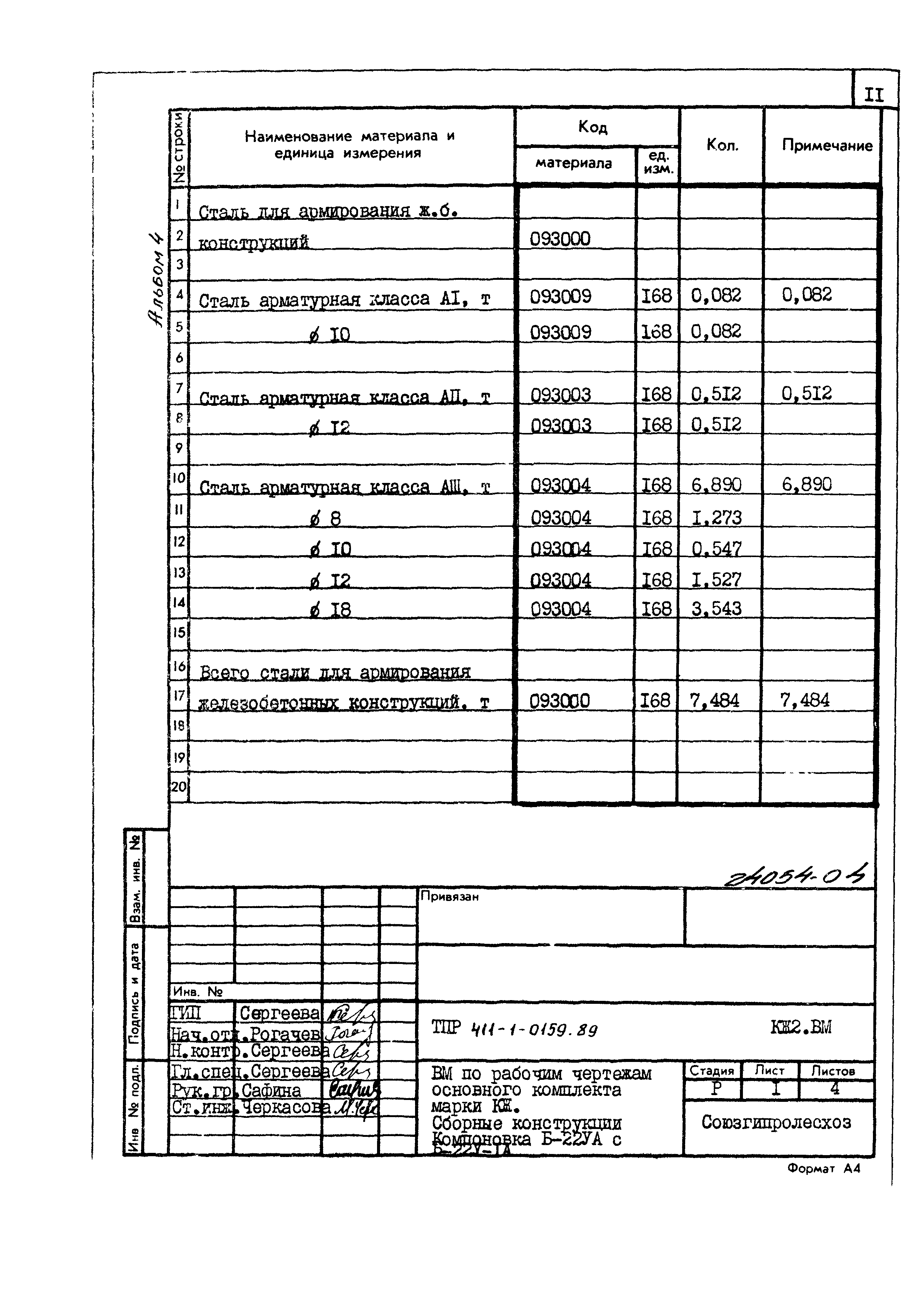 Типовые проектные решения 411-1-0159.89