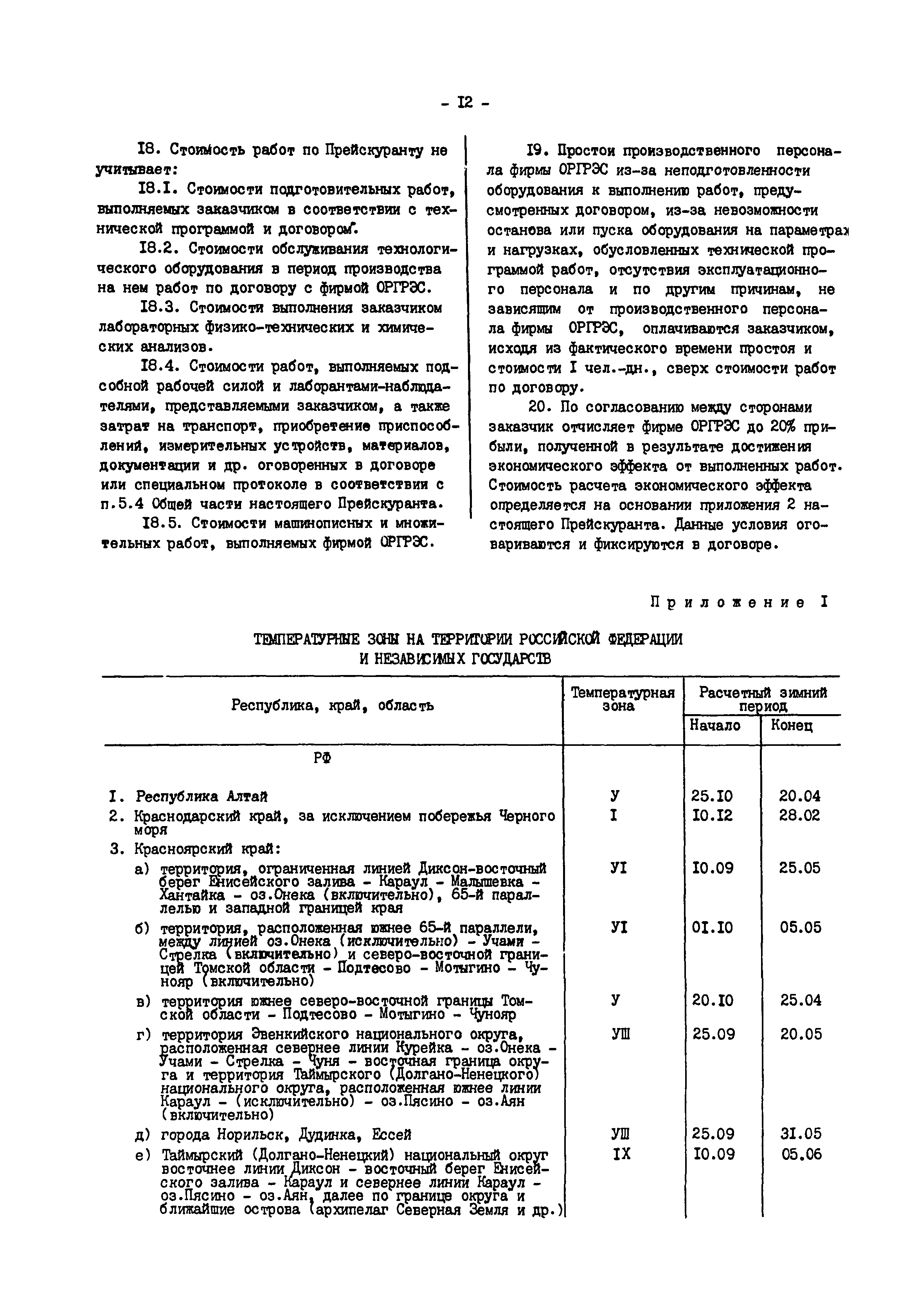 Прейскурант 