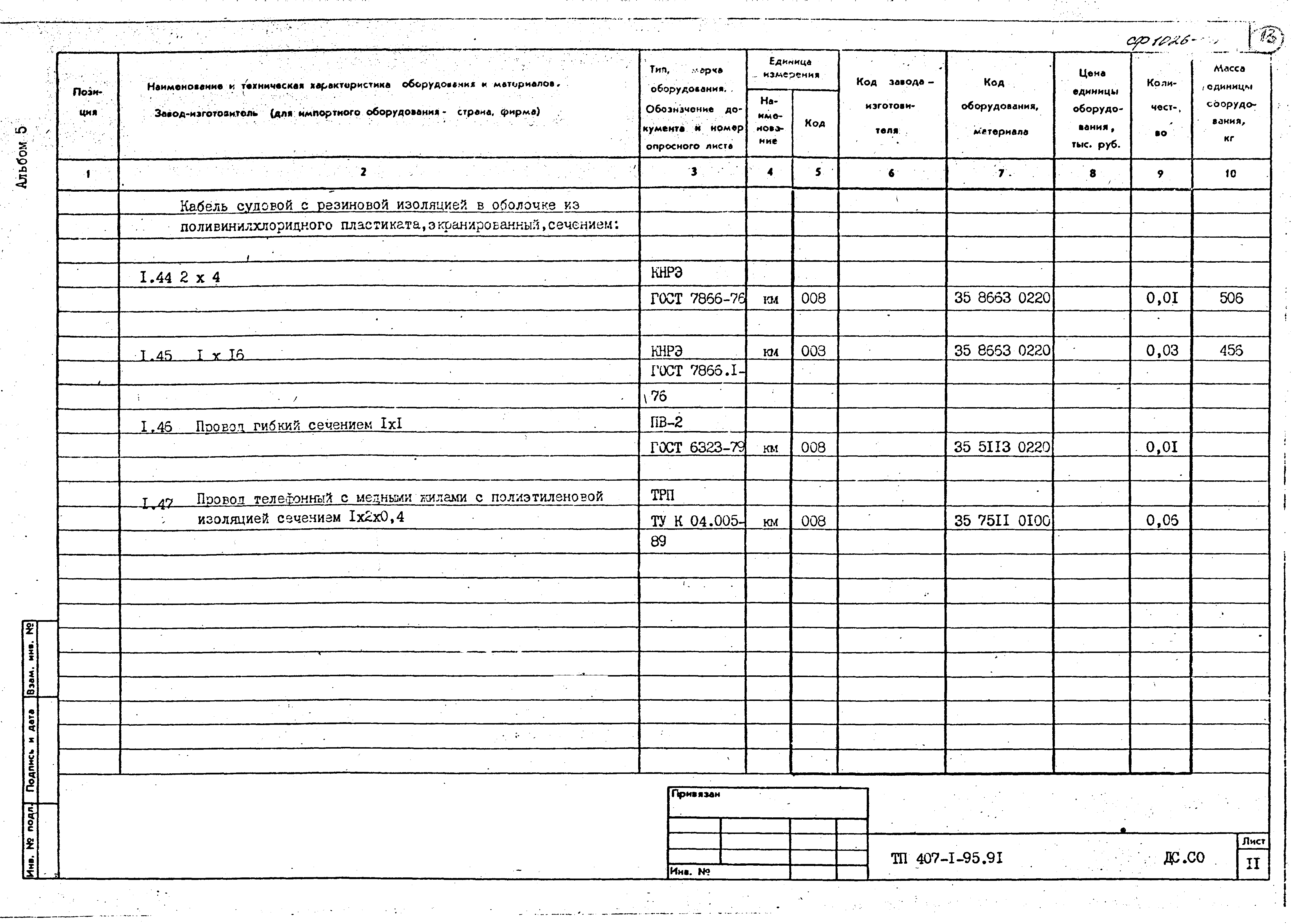 Типовой проект 407-1-95.91