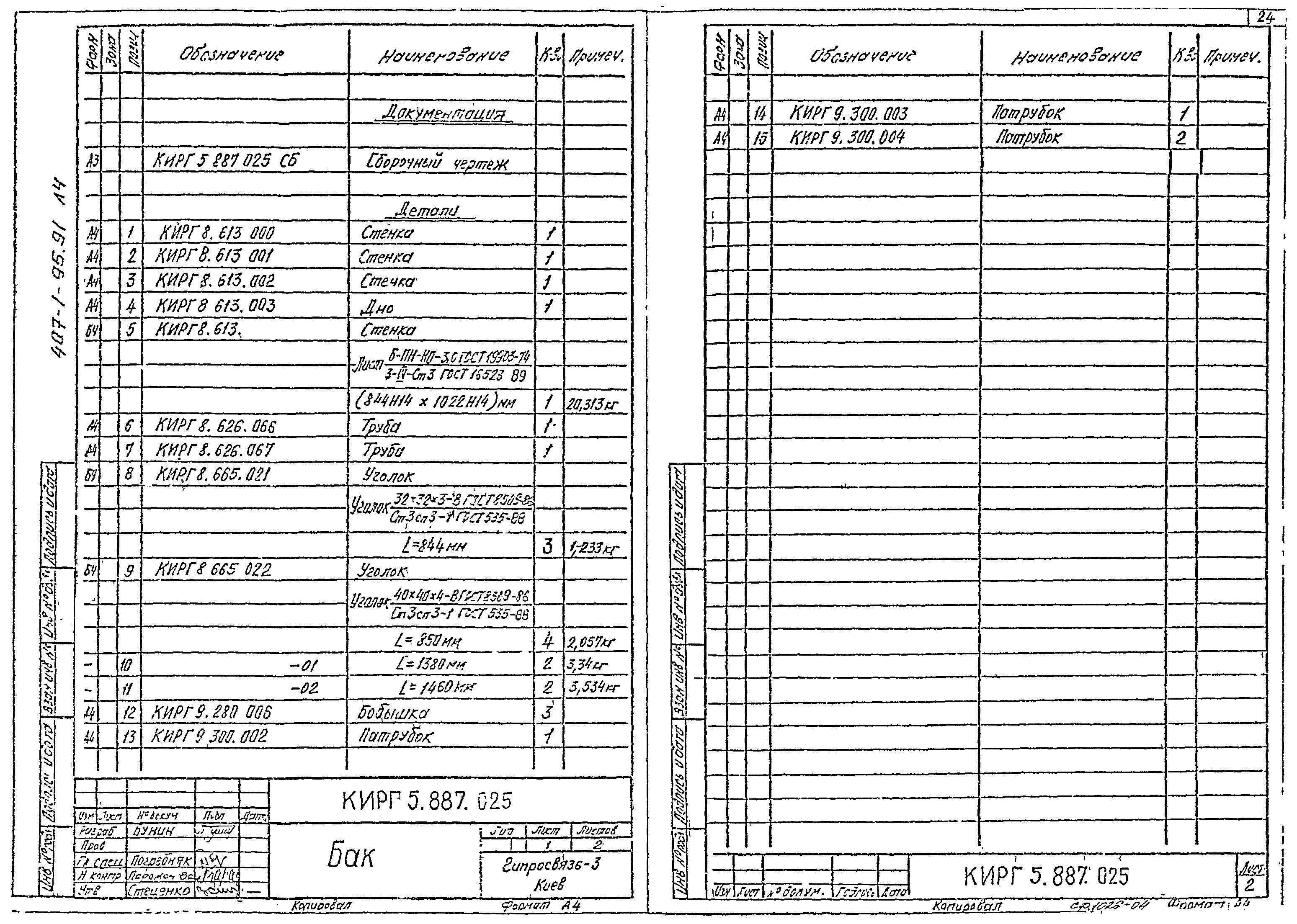 Типовой проект 407-1-95.91