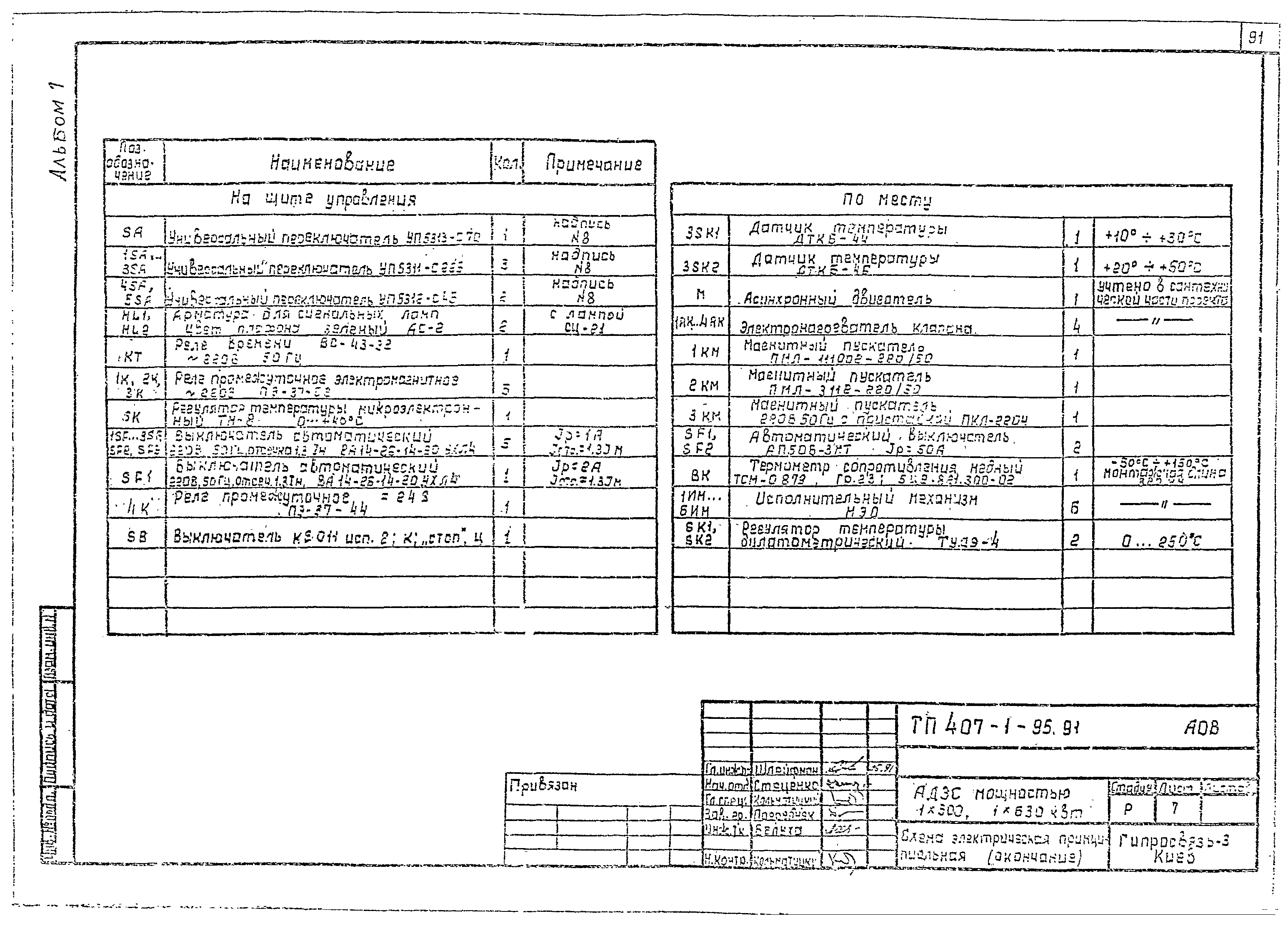 Типовой проект 407-1-95.91