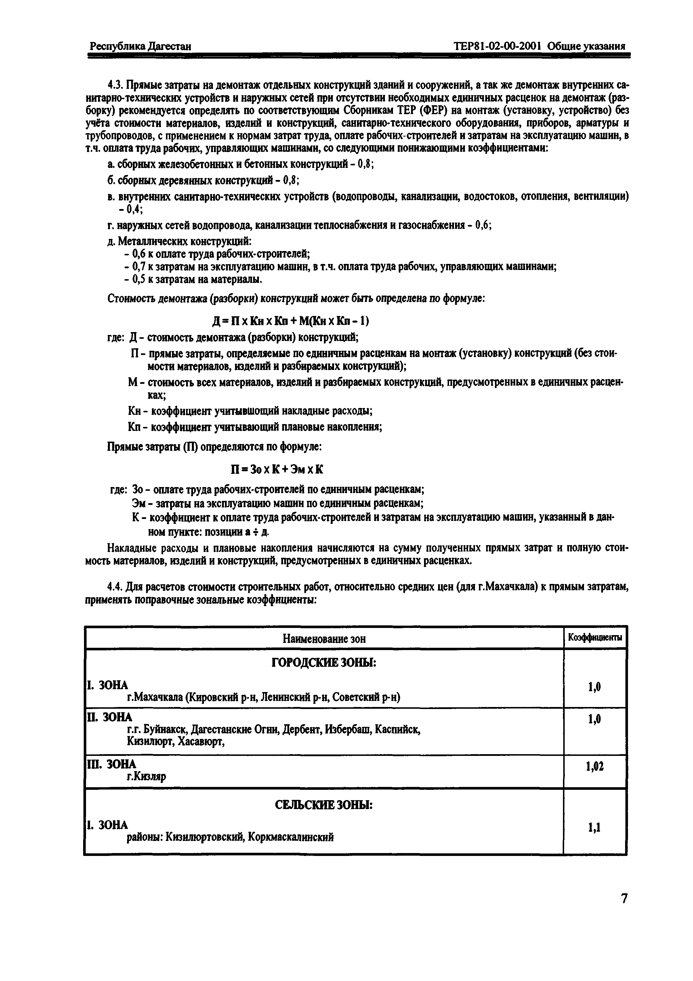 ТЕР Республика Дагестан 2001-00