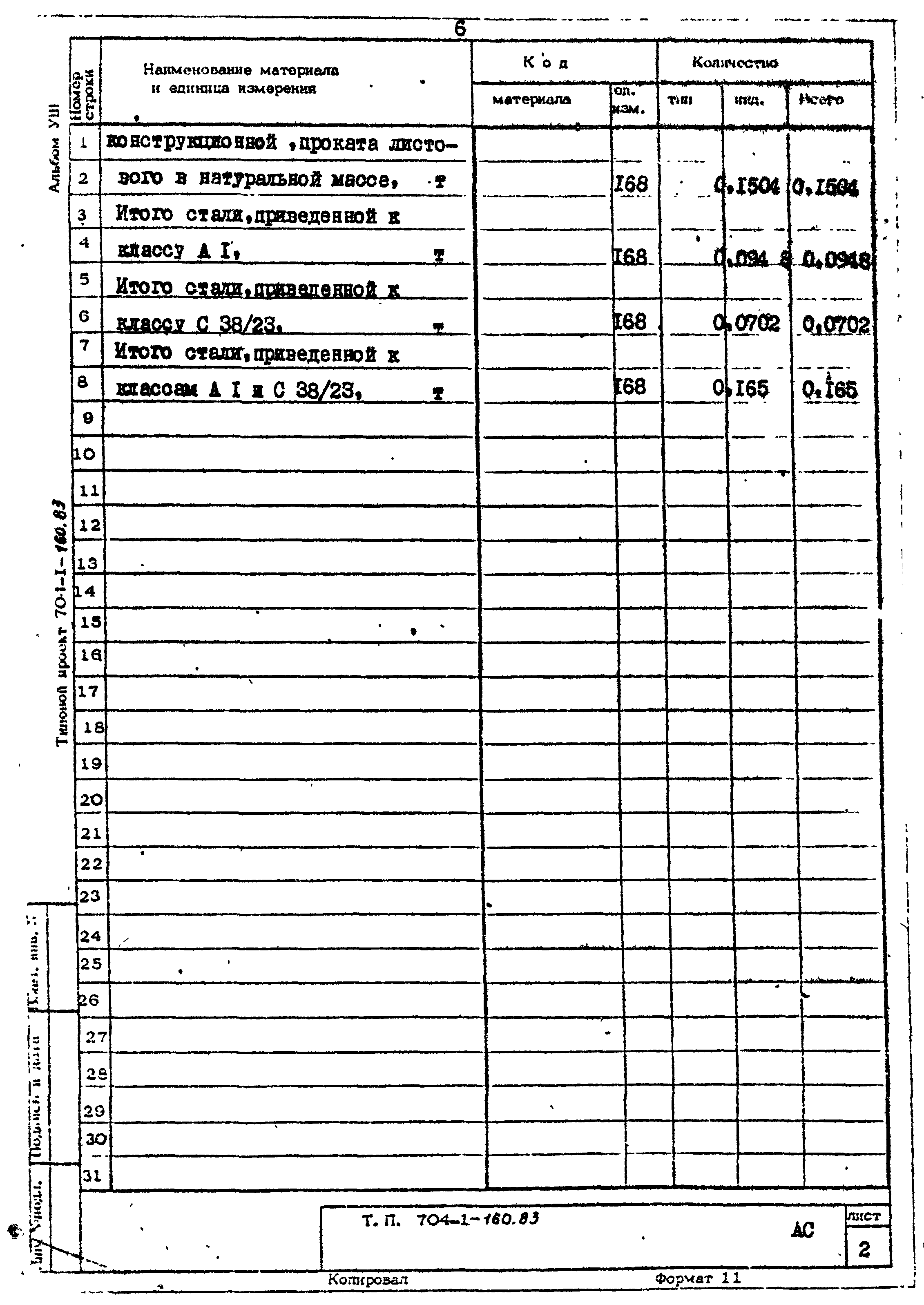 Типовой проект 704-1-160.83