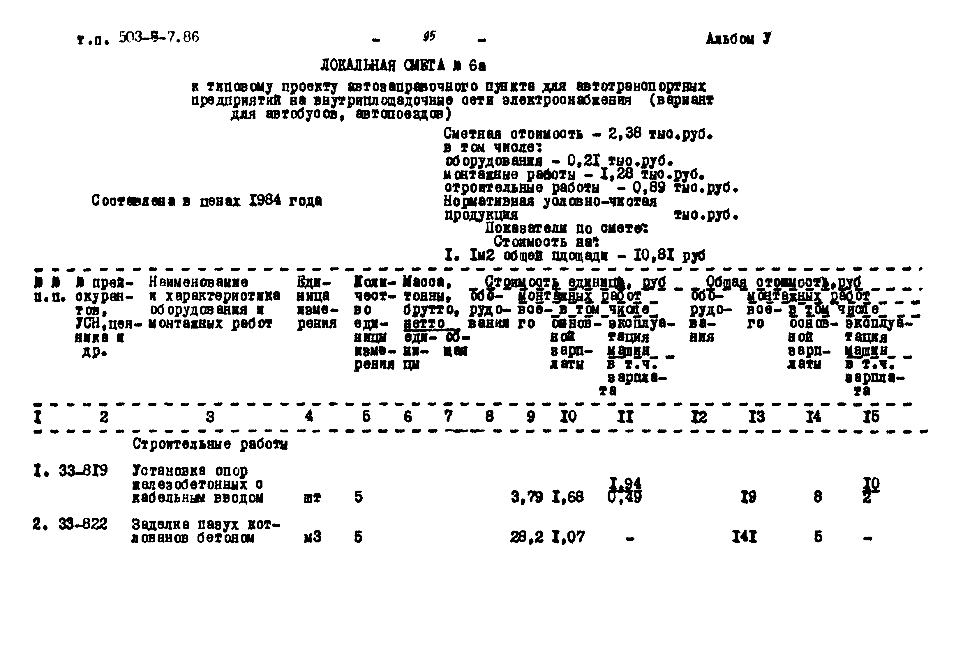 Типовой проект 503-6-7.86