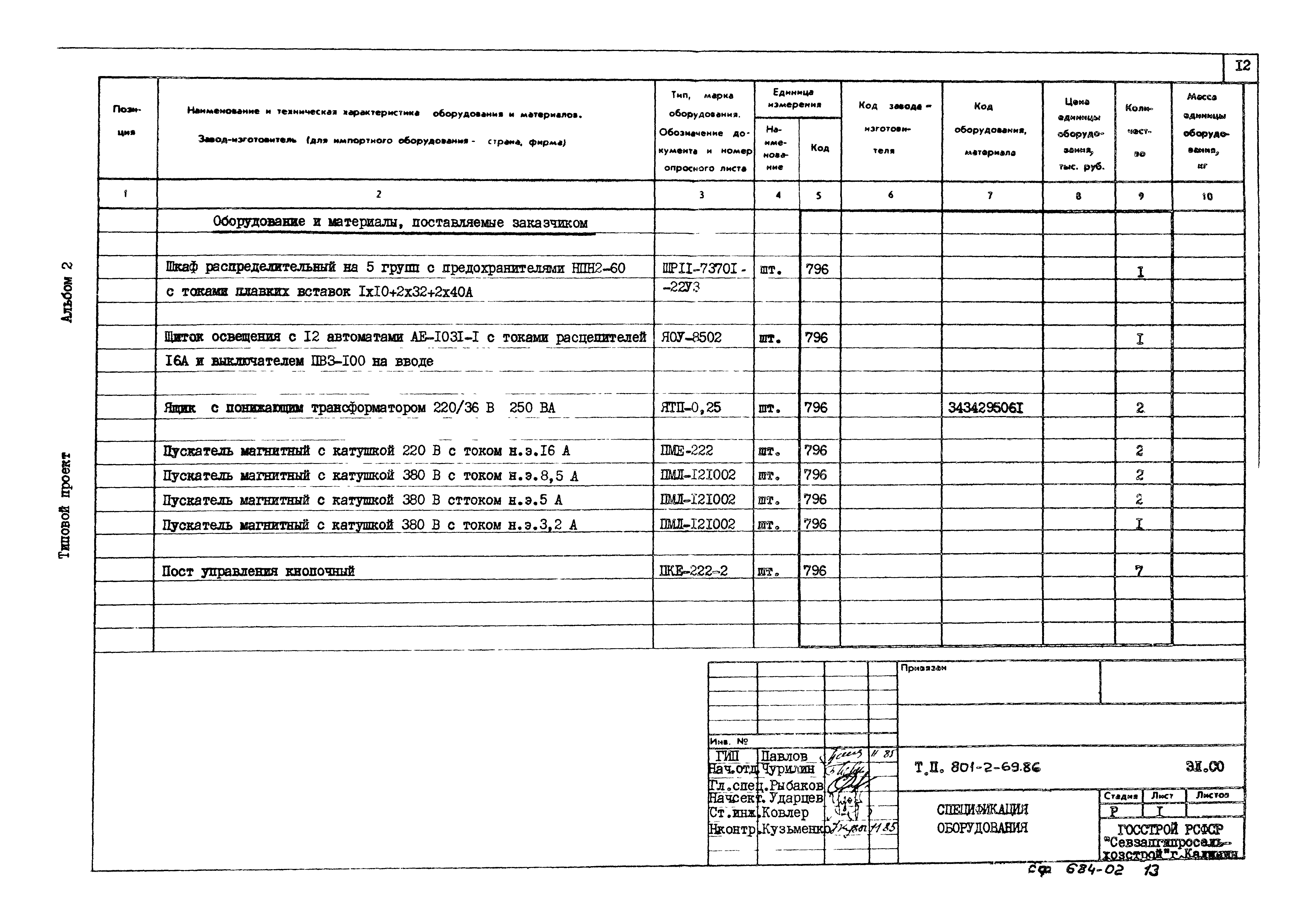 Типовой проект 801-2-69.86