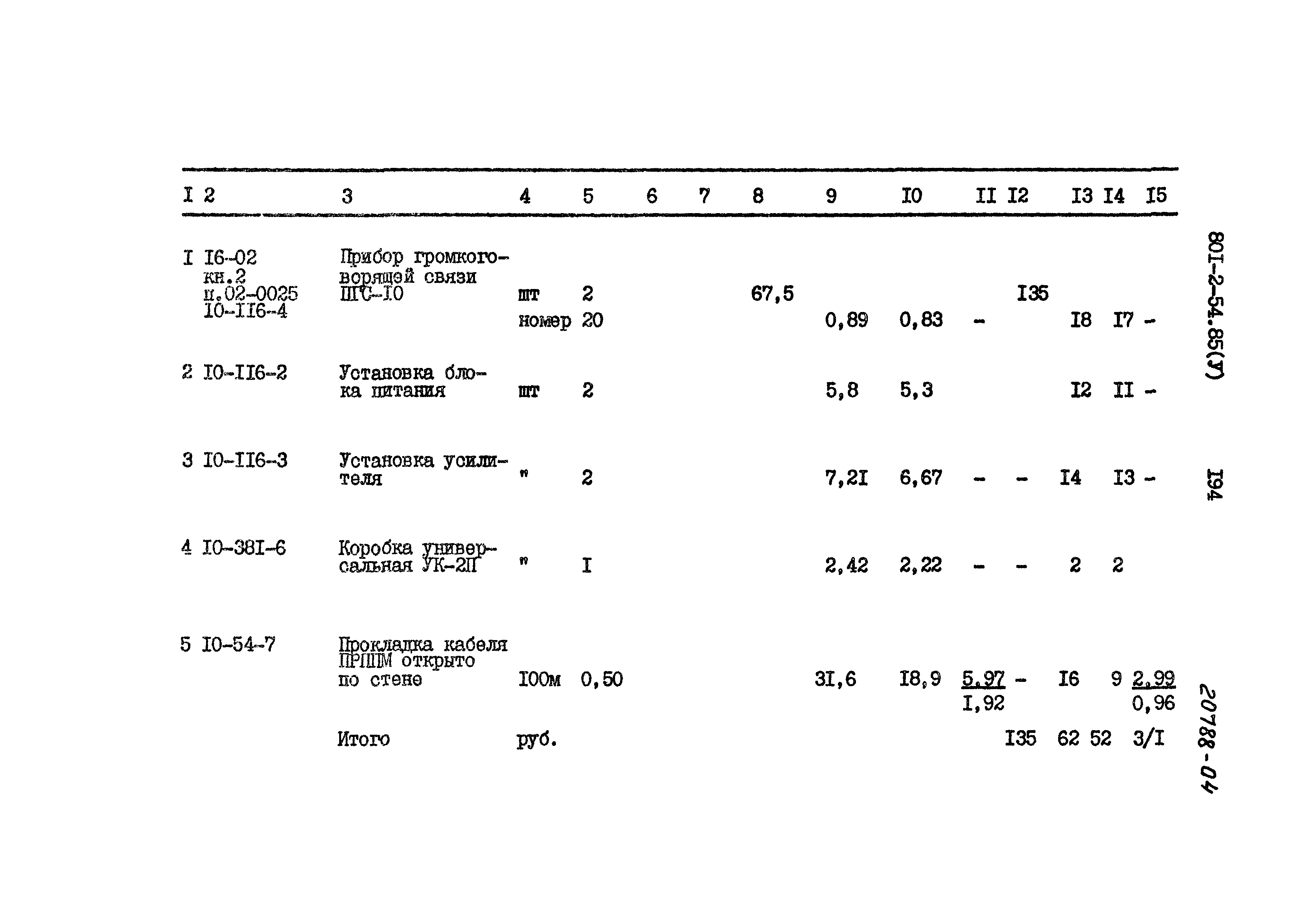 Типовой проект 801-2-54.85