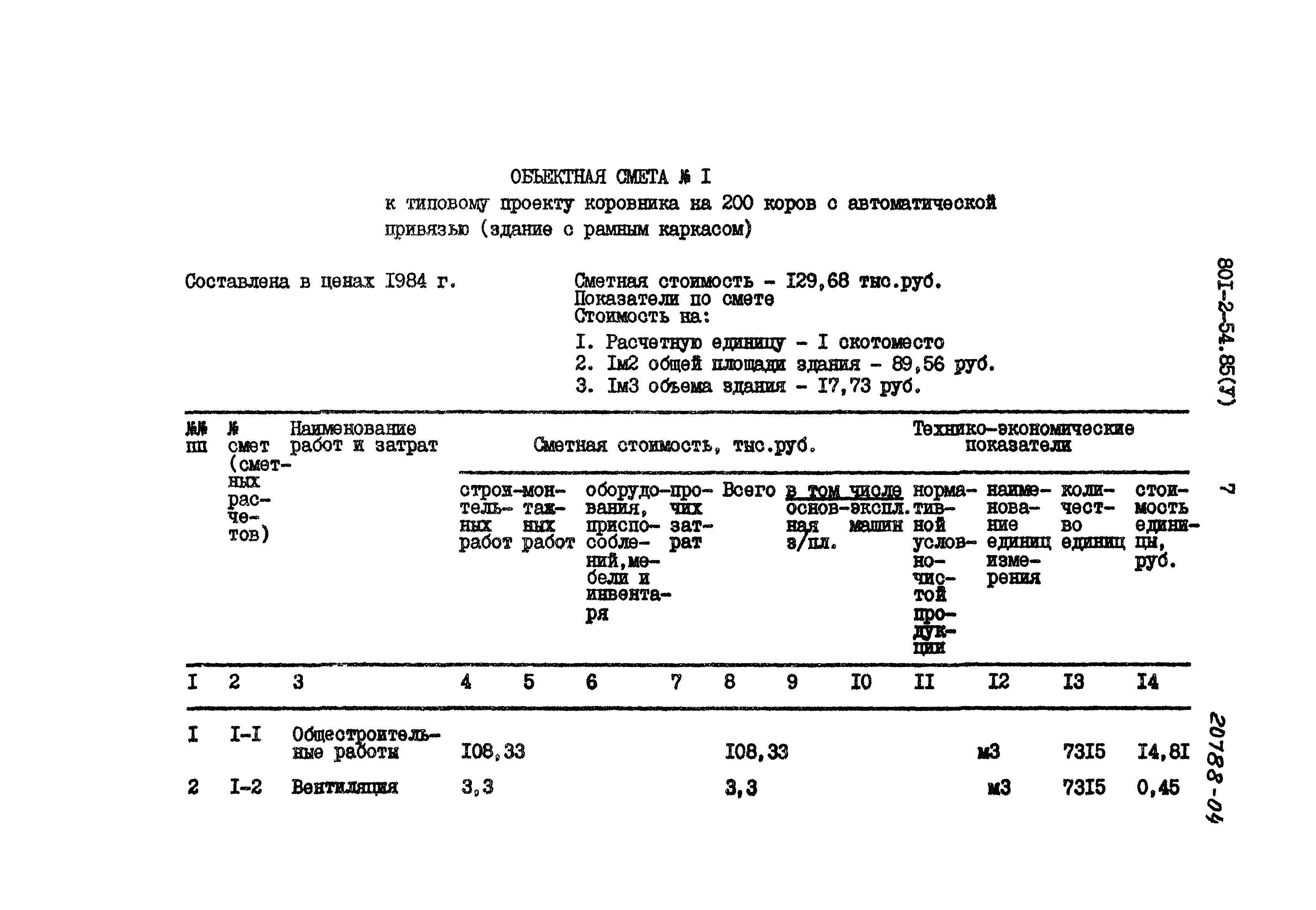 Типовой проект 801-2-54.85