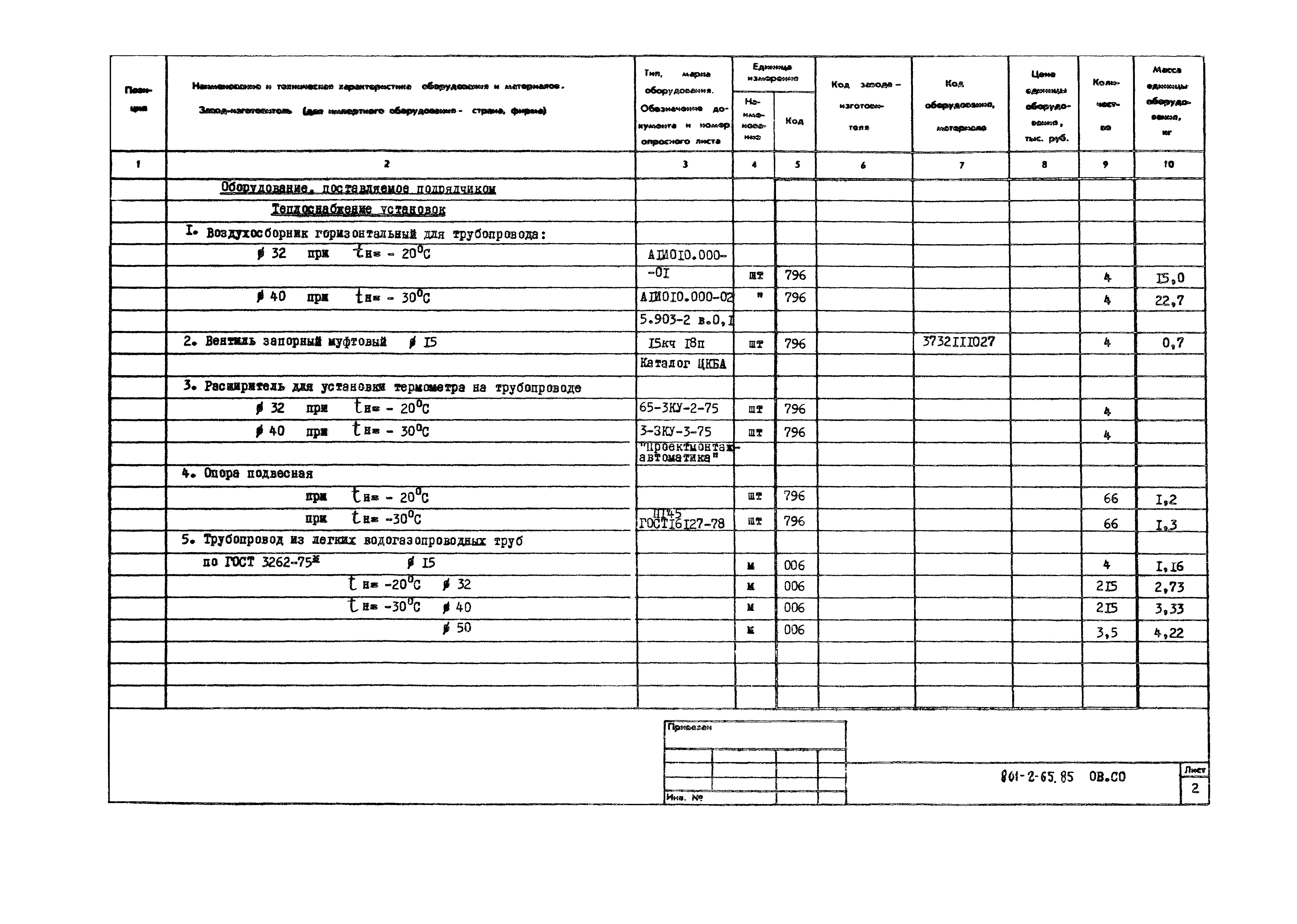 Типовой проект 801-2-65.85