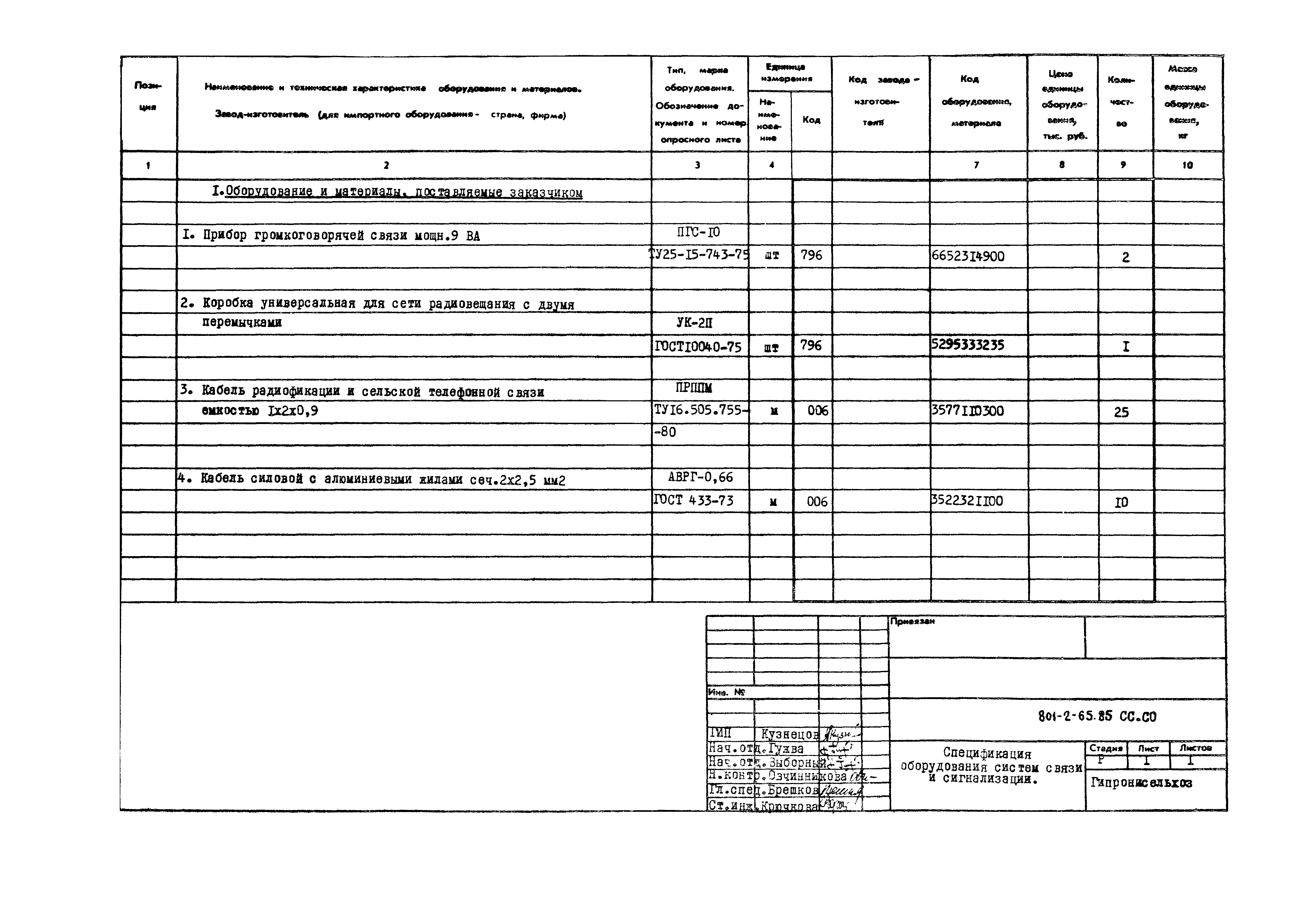 Типовой проект 801-2-65.85