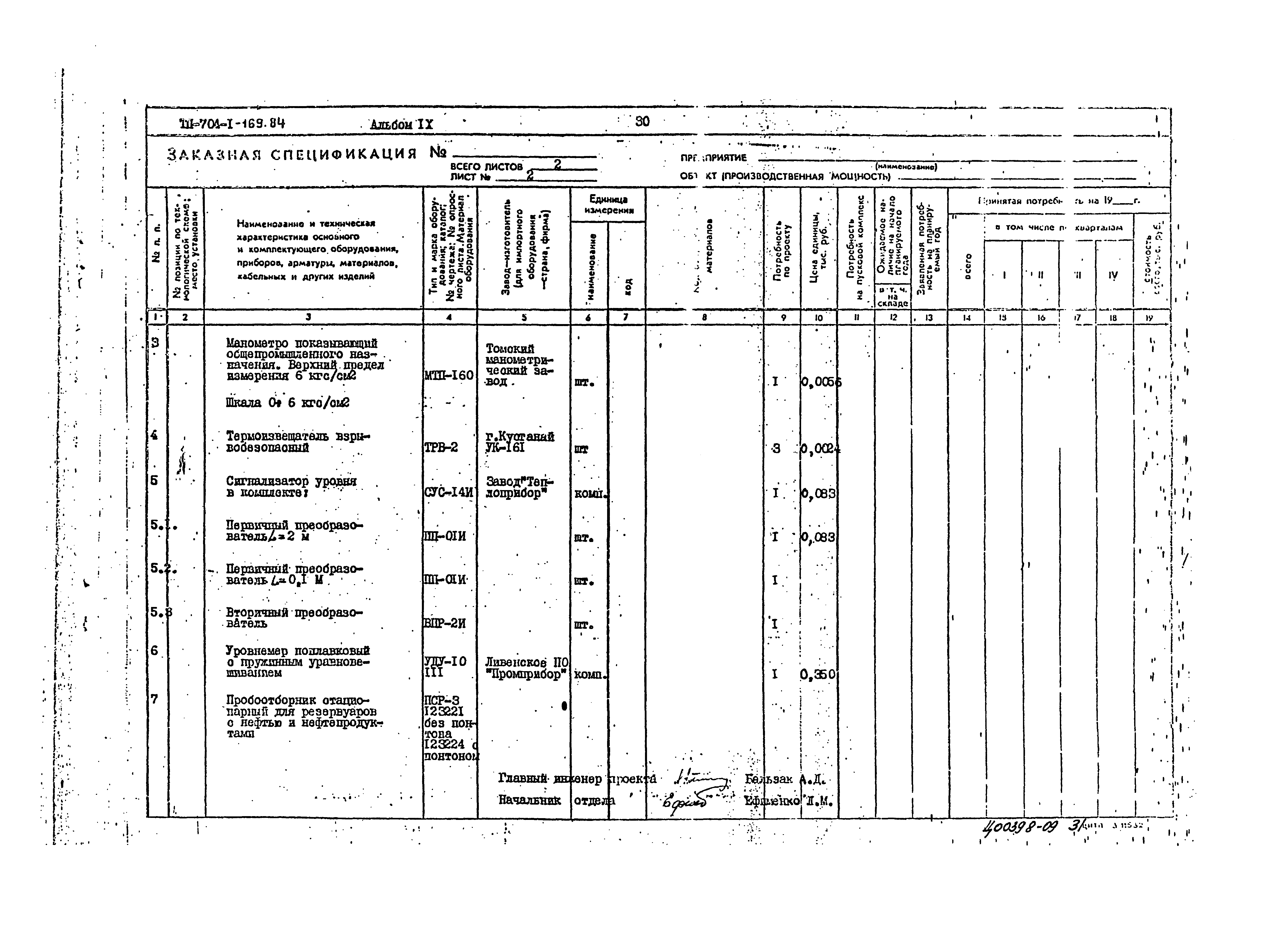 Типовой проект 704-1-169.84