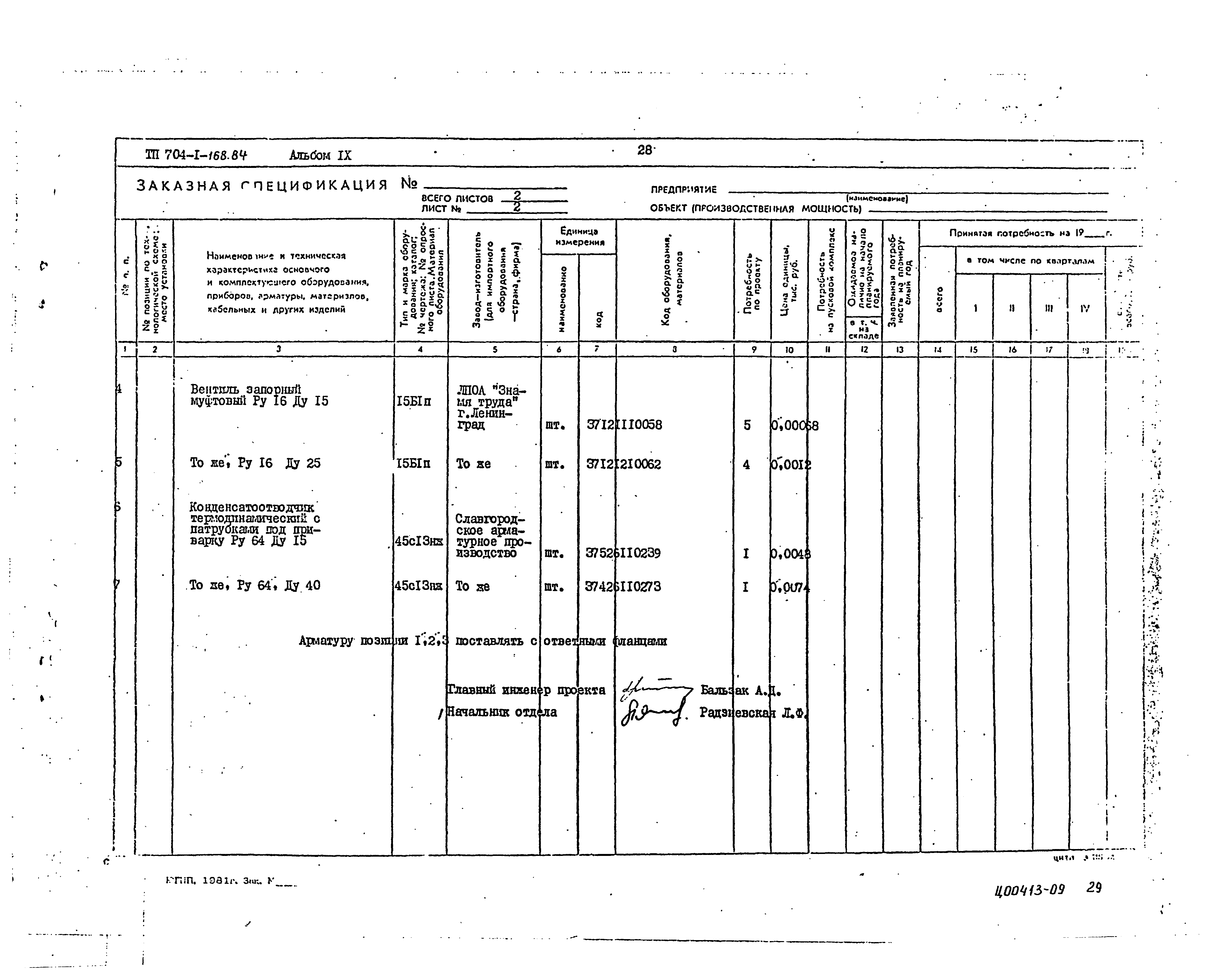 Типовой проект 704-1-168.84