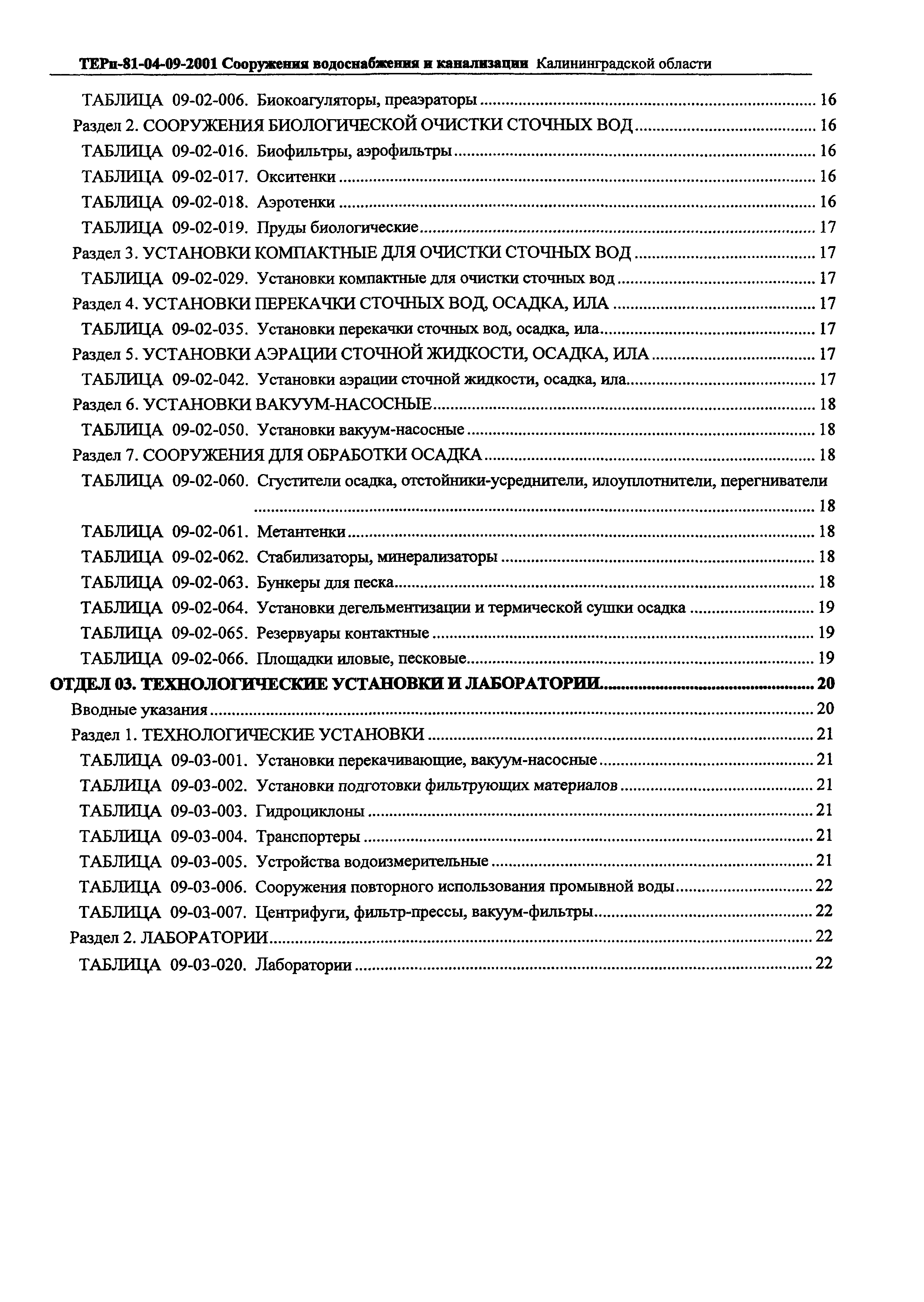 ТЕРп Калининградской области 2001-09