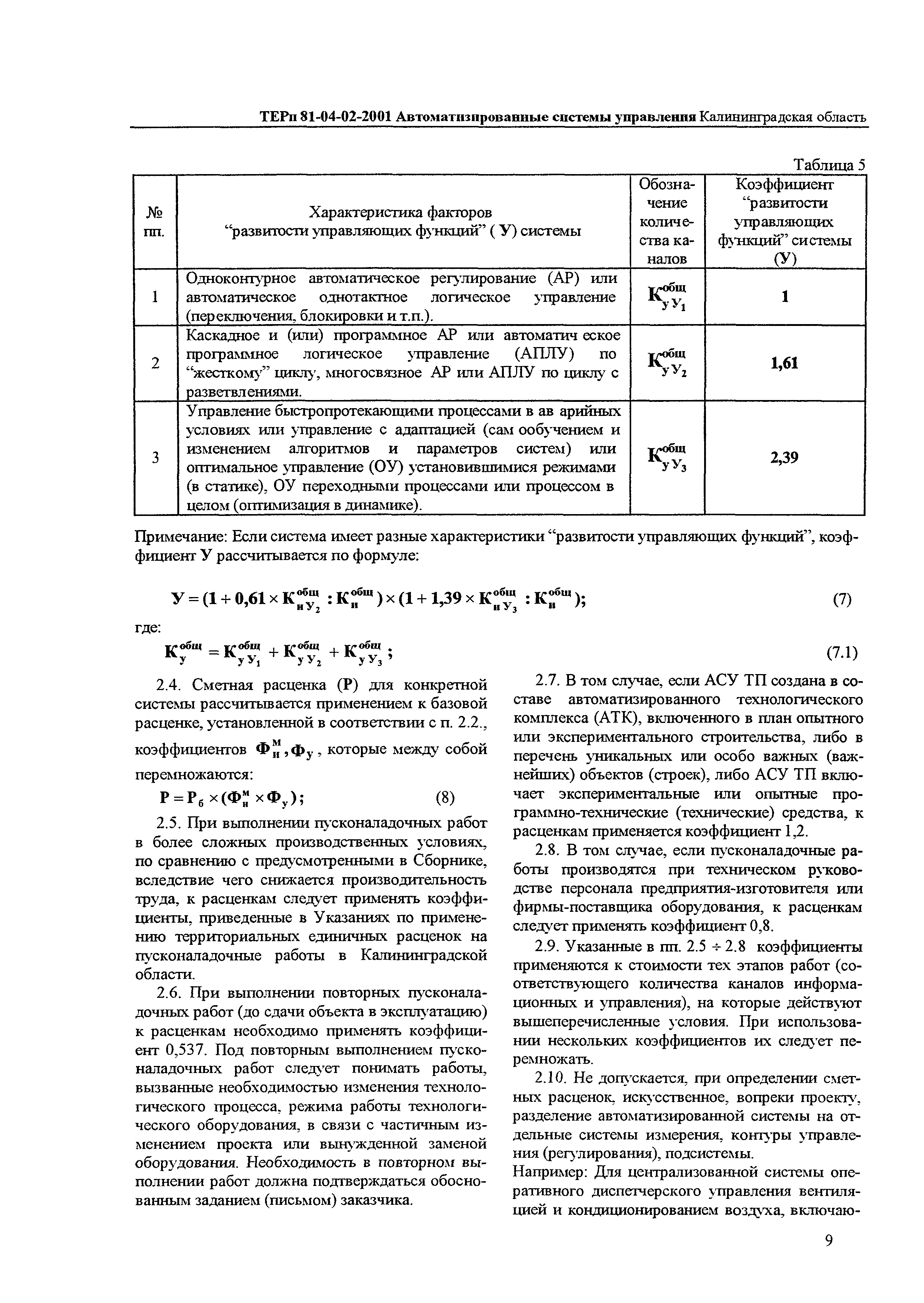 ТЕРп Калининградской области 2001-02