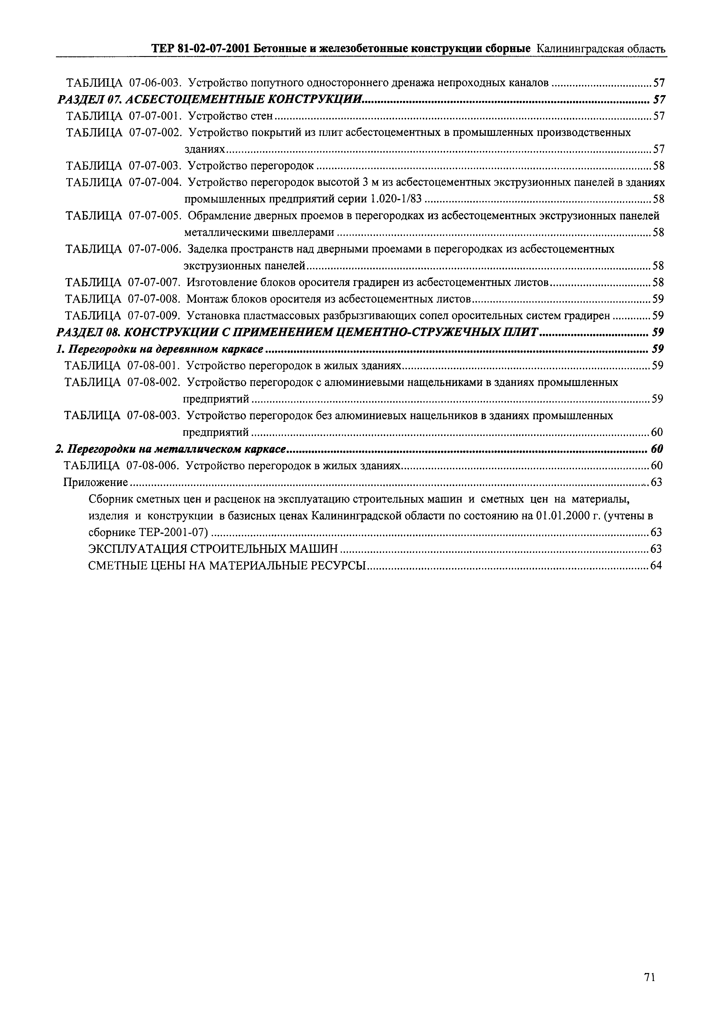 ТЕР Калининградской области 2001-07