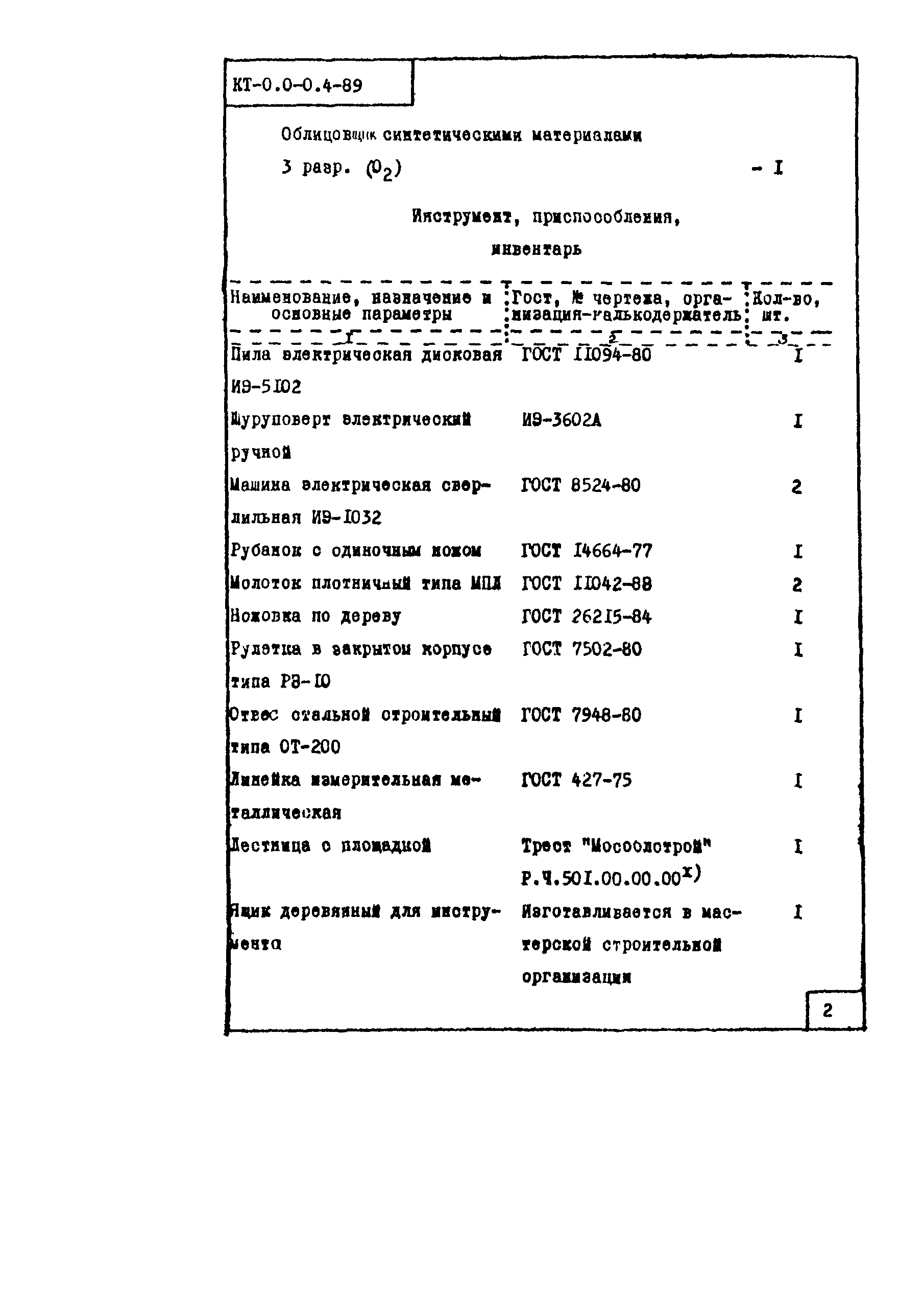 КТ 0.0-0.4-89