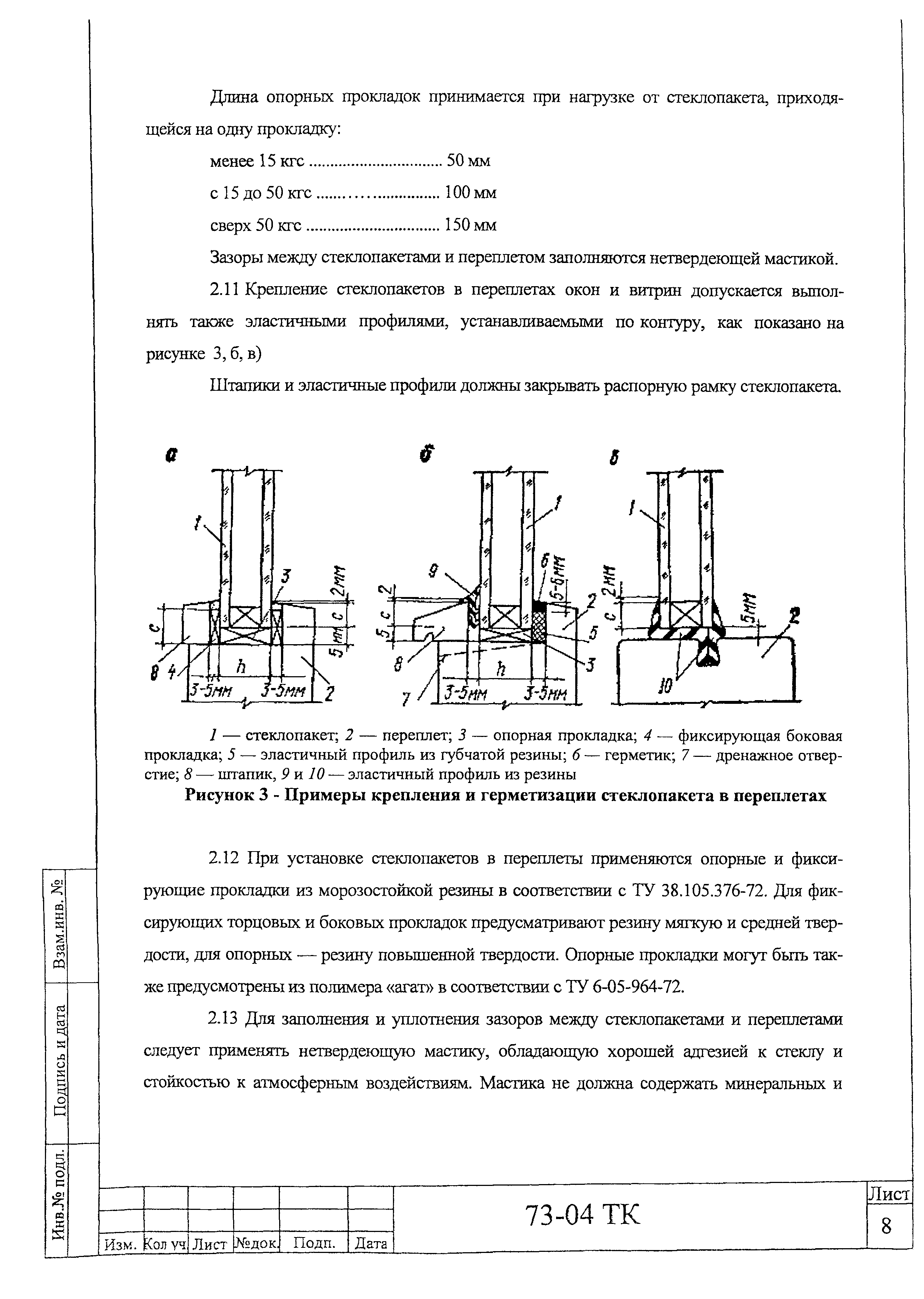 Технологическая карта 73-04 ТК