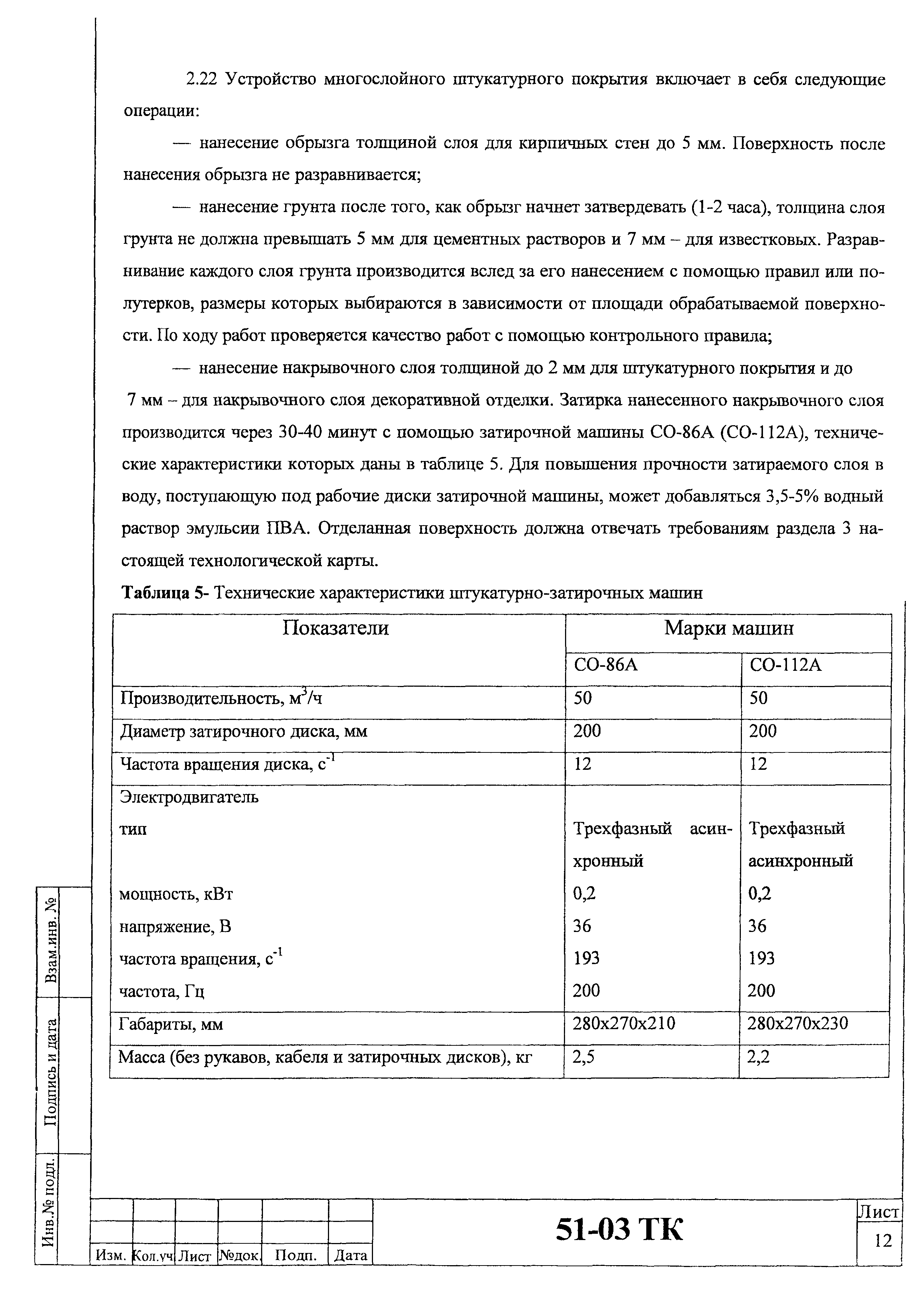 Технологическая карта 42-03 ТК