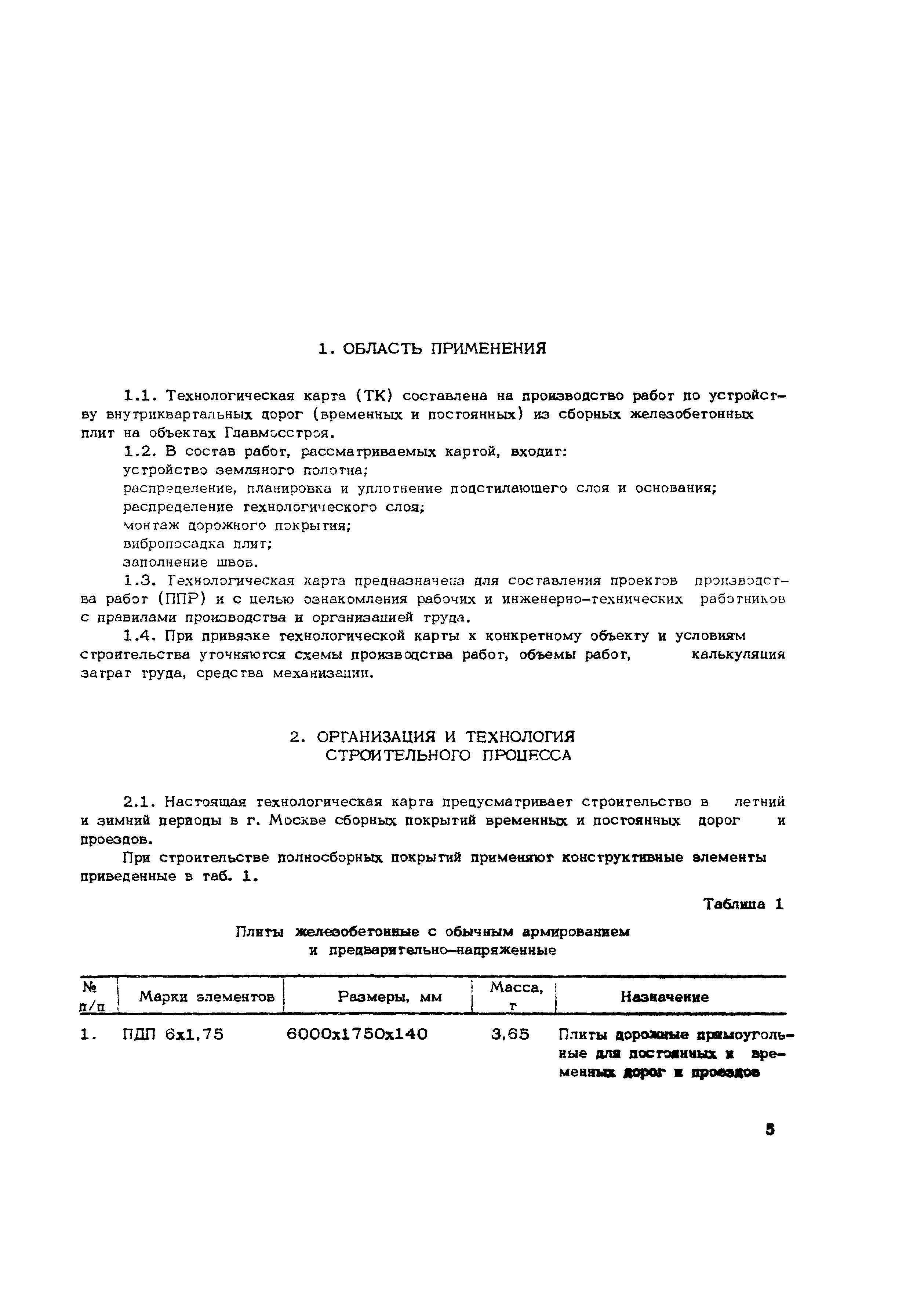 Технологическая карта