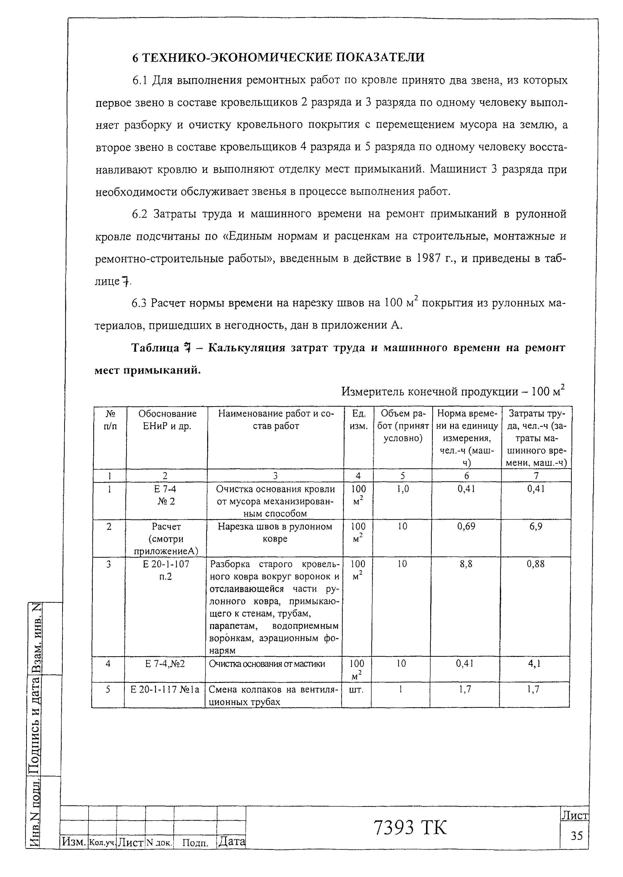 Технологическая карта 7393 ТК