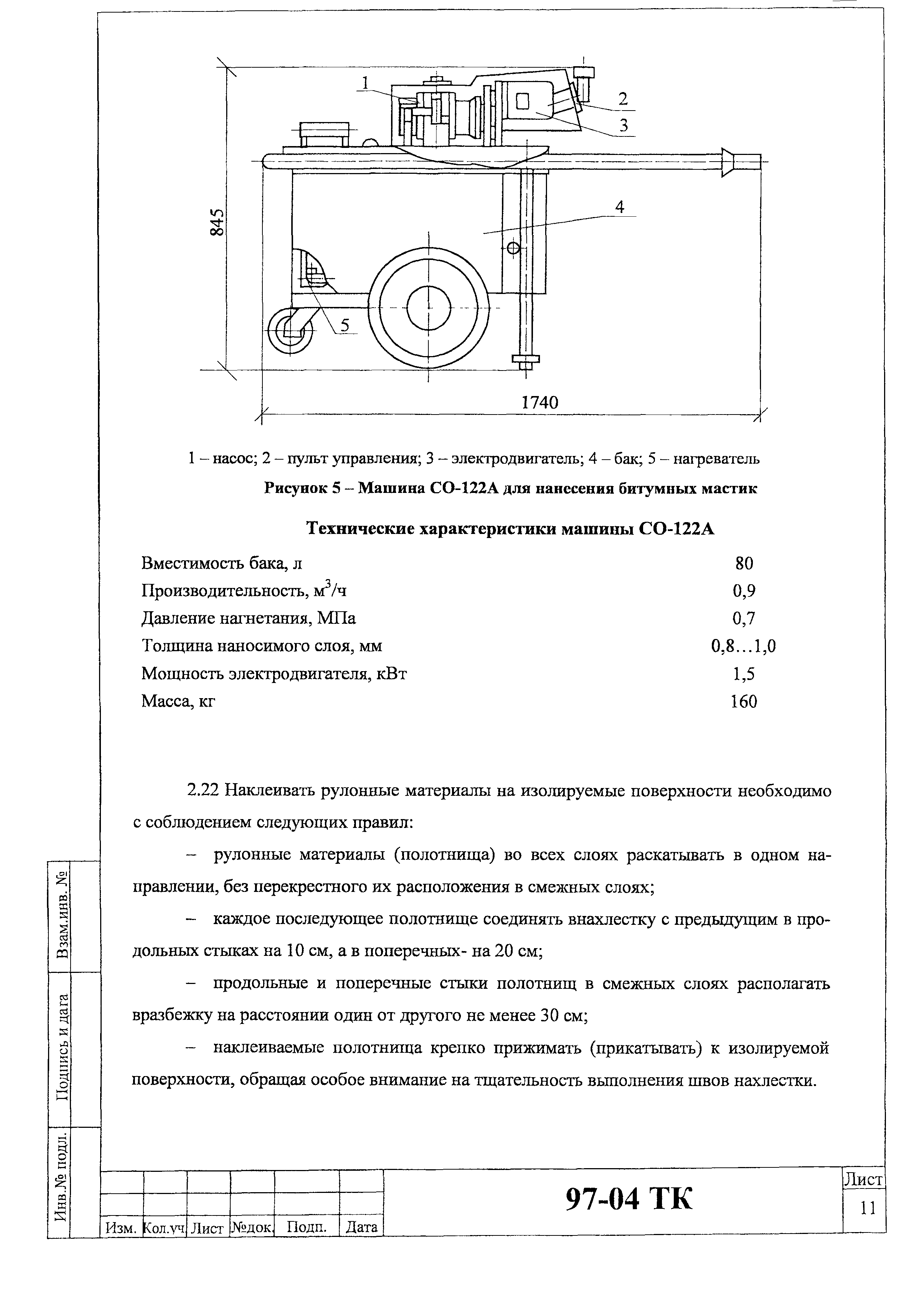 Технологическая карта 97-04 ТК