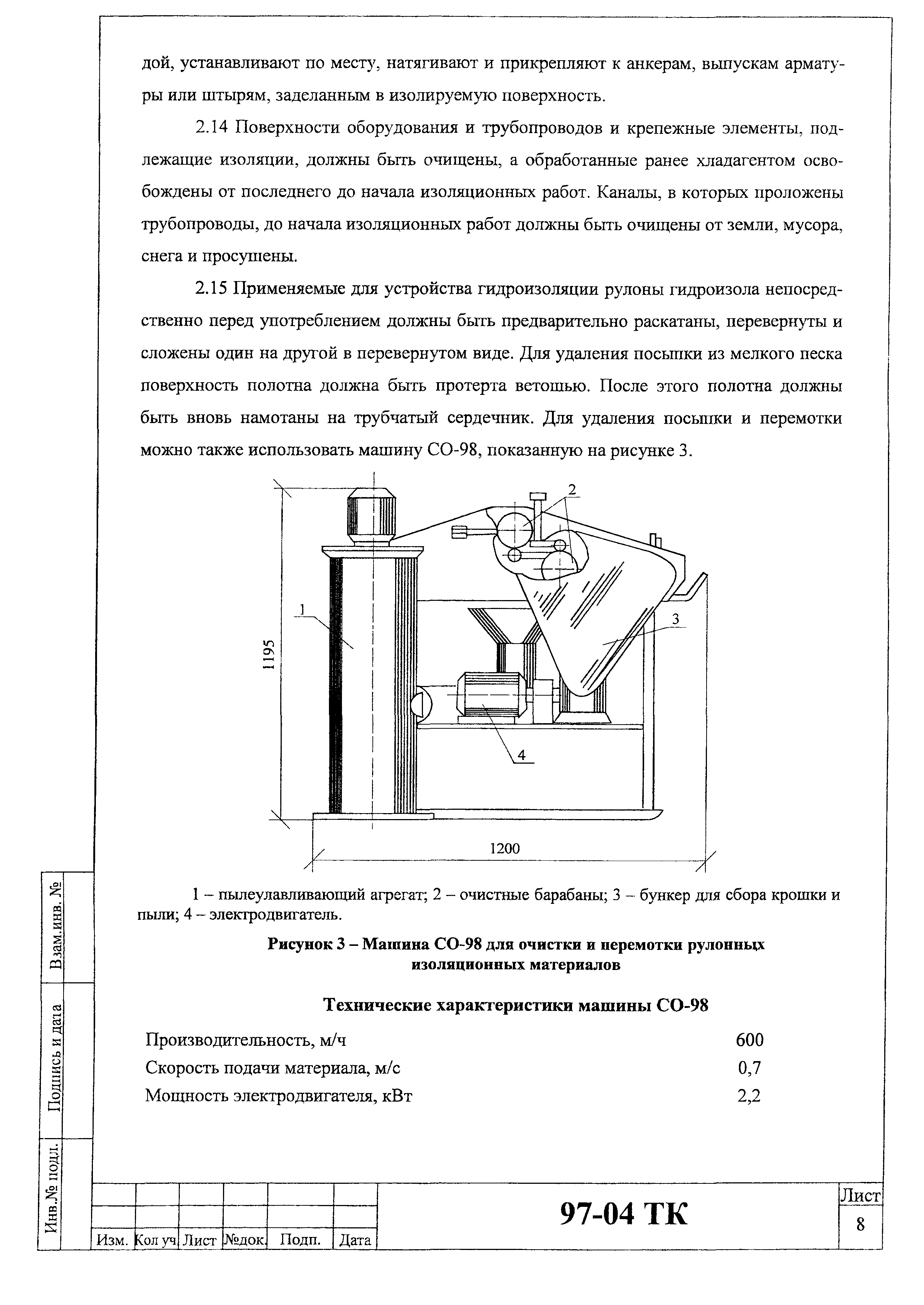 Технологическая карта 97-04 ТК