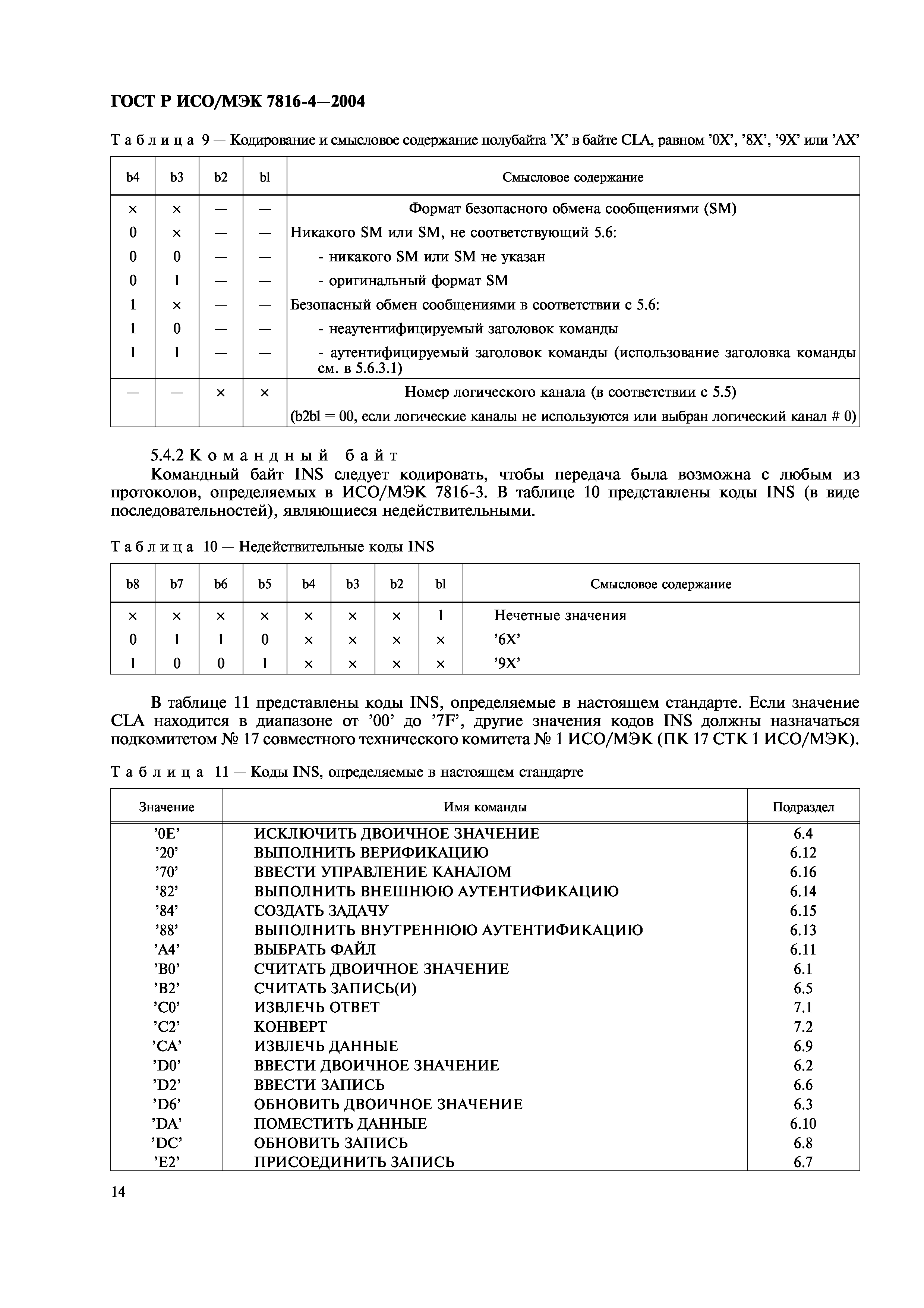 ГОСТ Р ИСО/МЭК 7816-4-2004