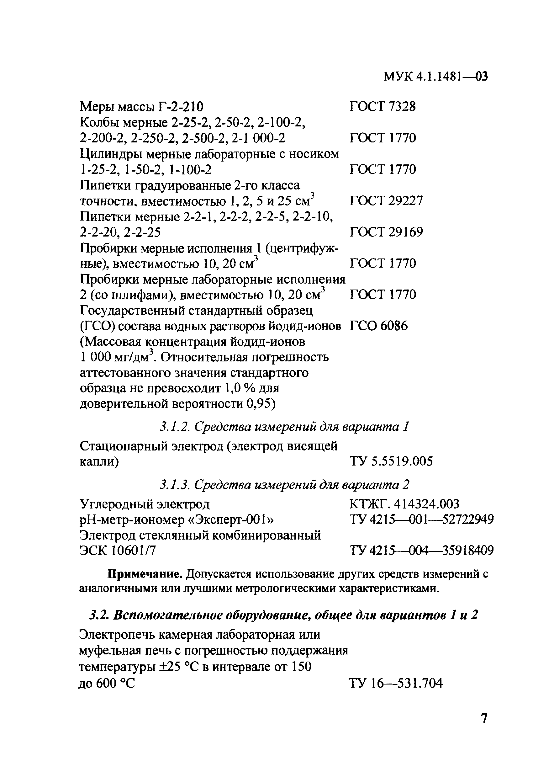 МУК 4.1.1481-03
