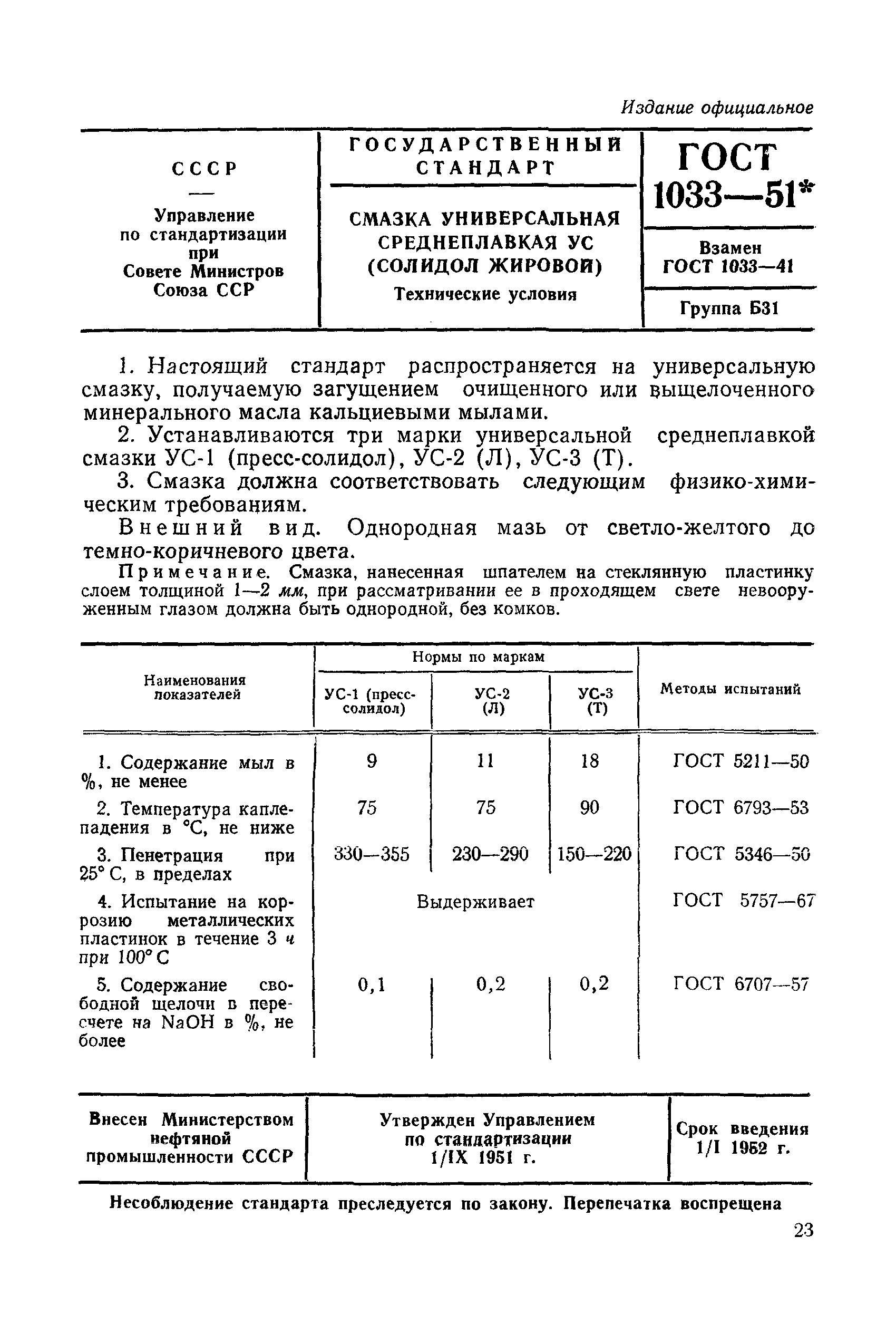 ГОСТ 1033-51