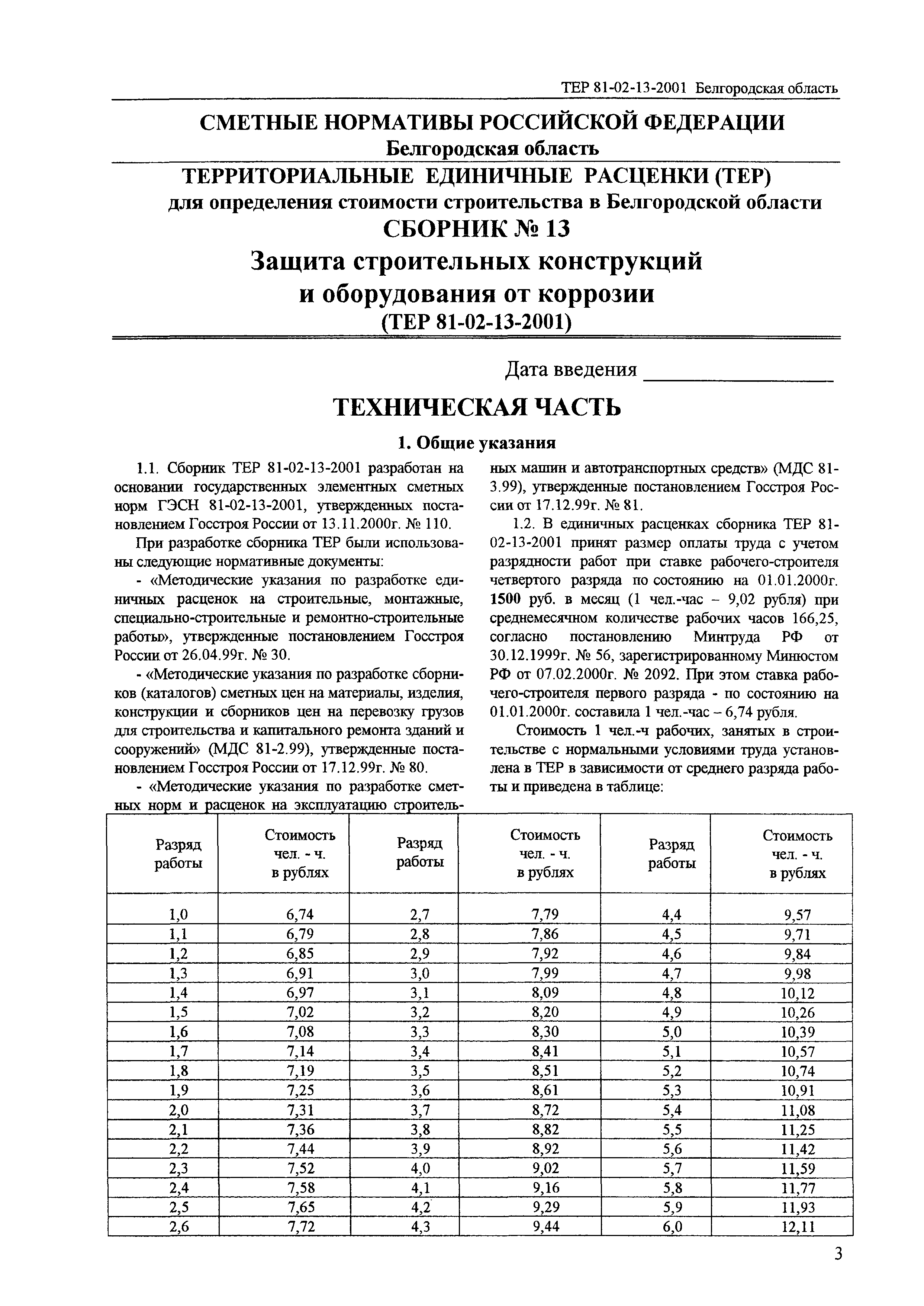 ТЕР 2001-13 Белгородской области