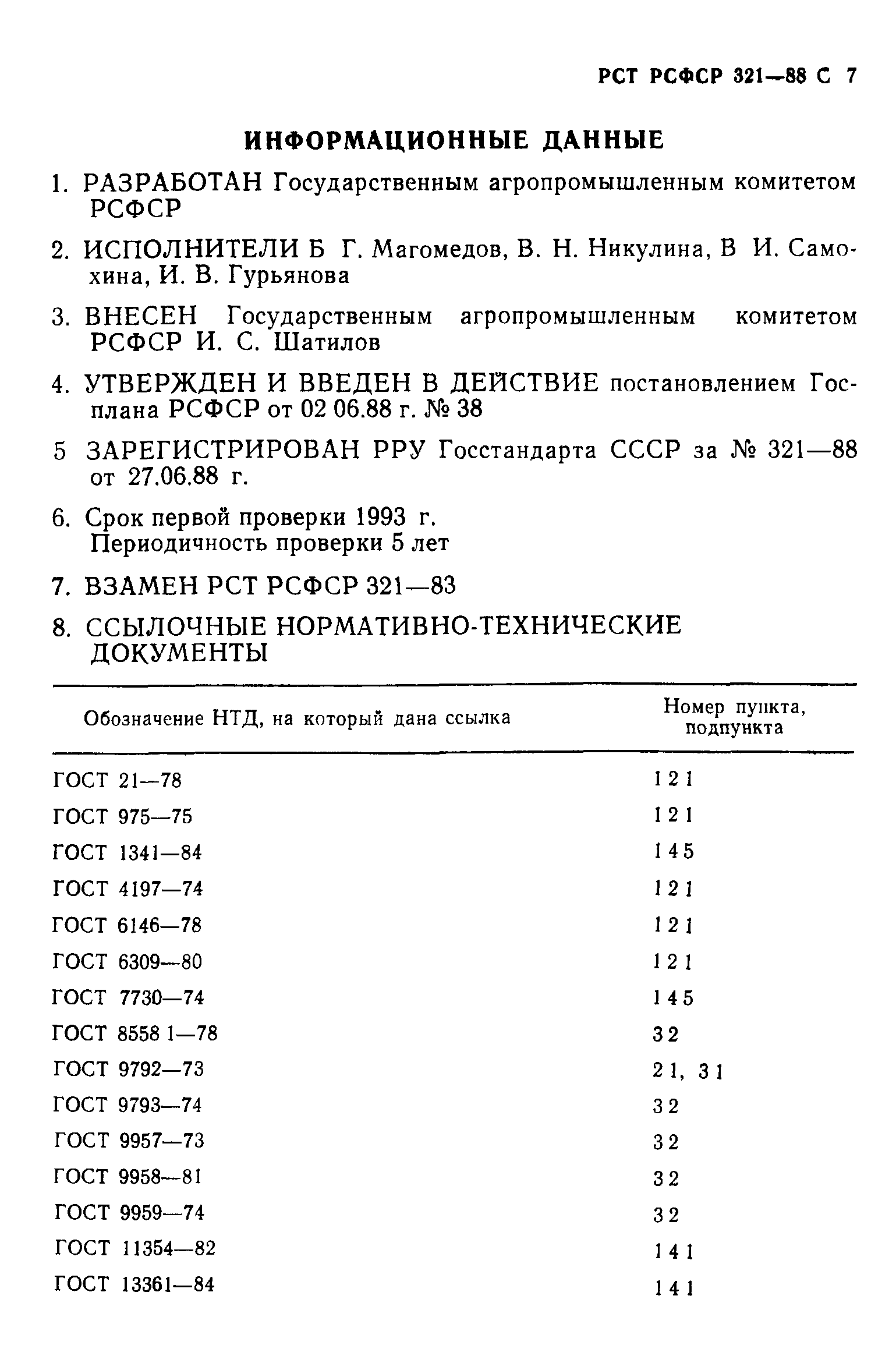 РСТ РСФСР 321-88