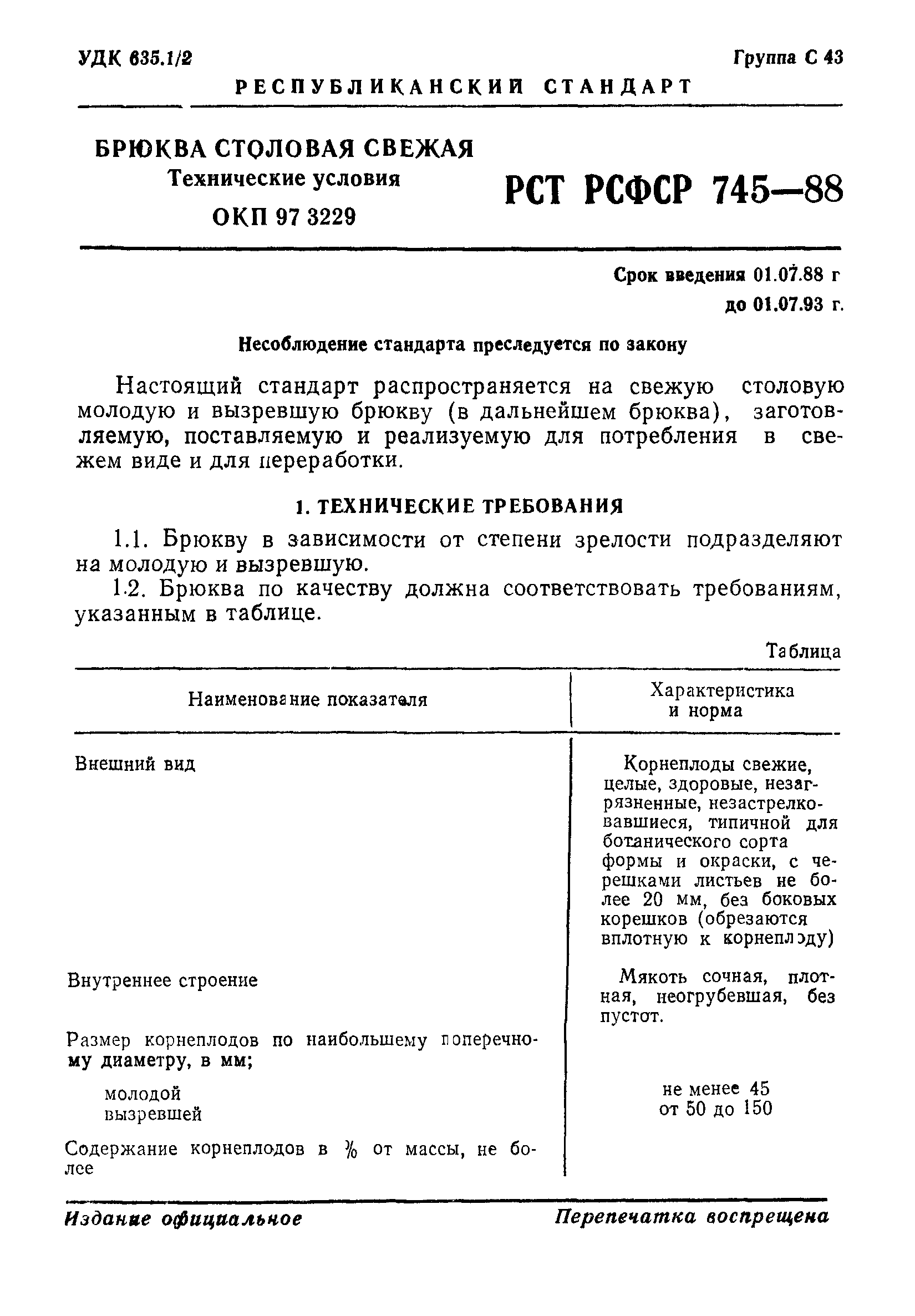 РСТ РСФСР 745-88