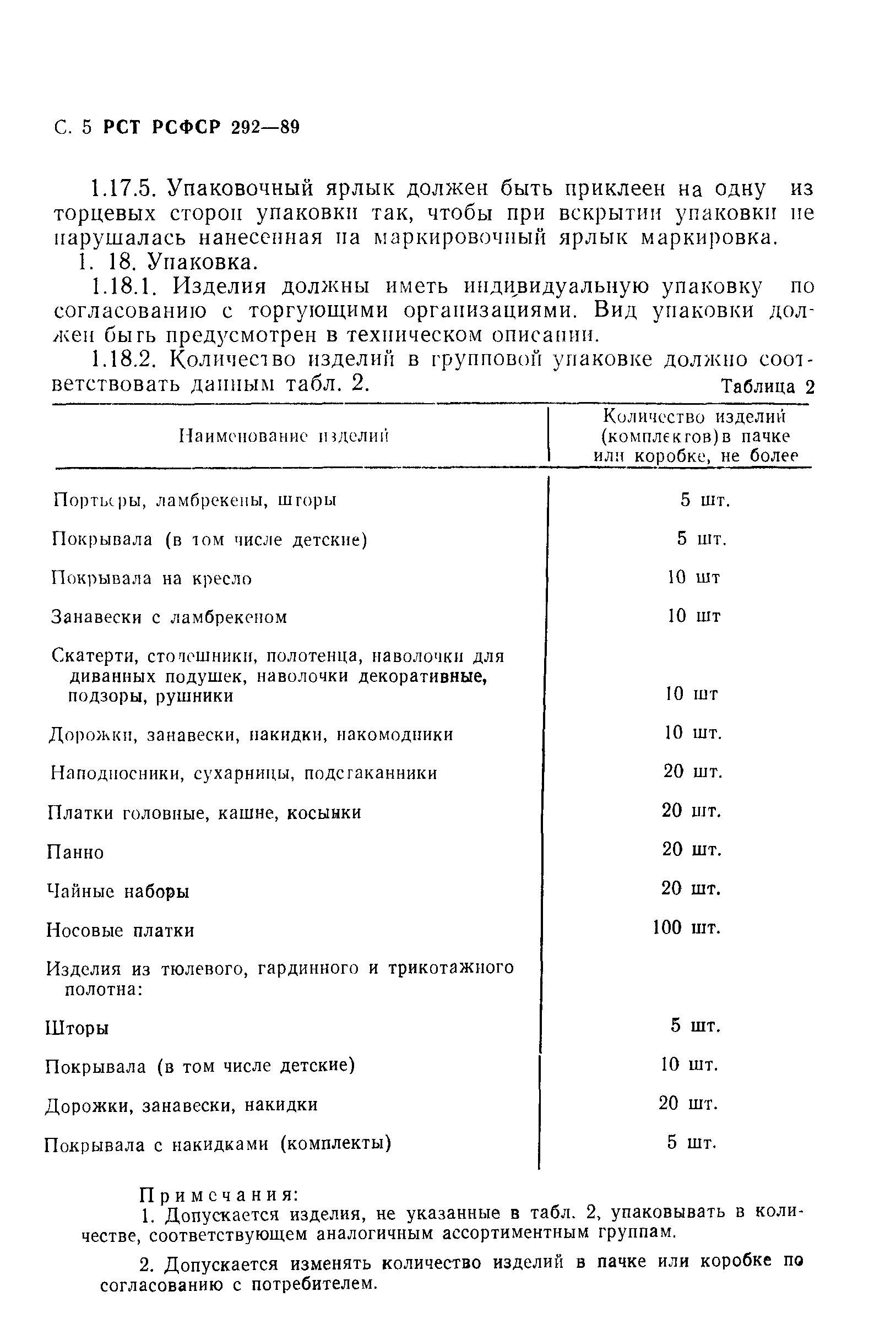 РСТ РСФСР 292-89