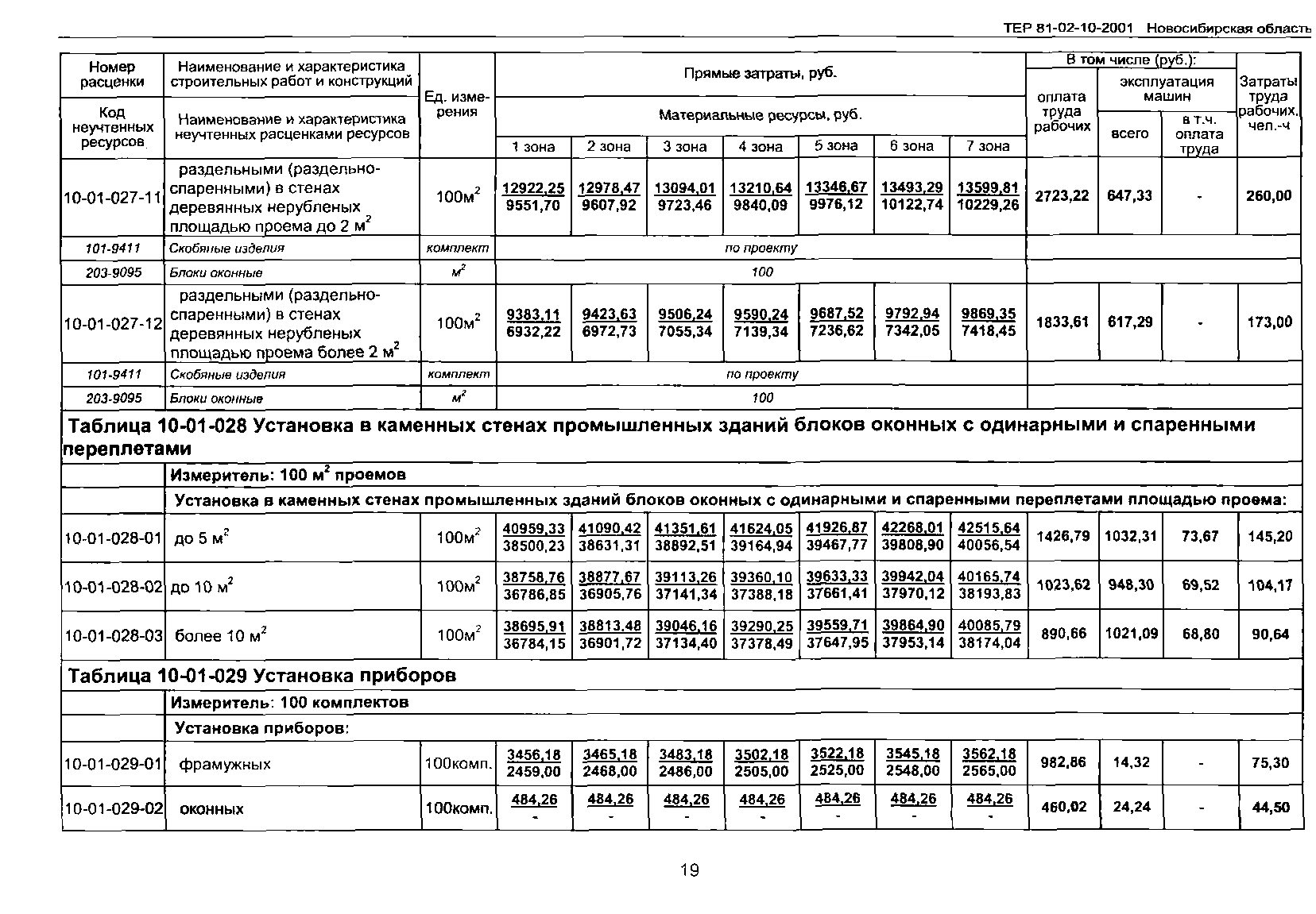 ТЕР 2001-10 Новосибирской области