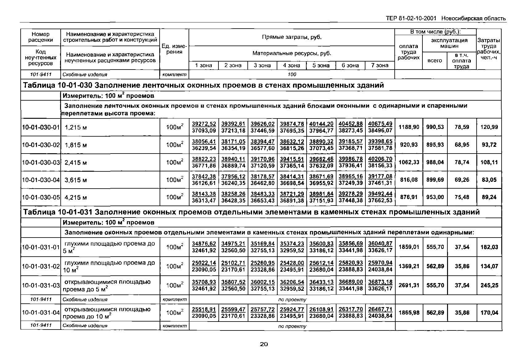 ТЕР 2001-10 Новосибирской области