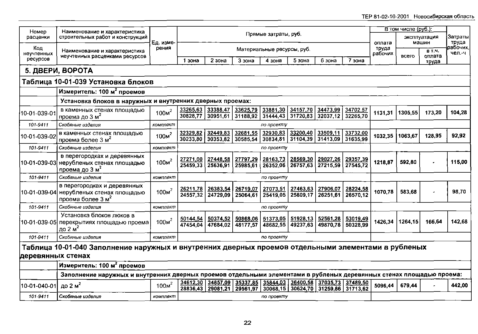 ТЕР 2001-10 Новосибирской области