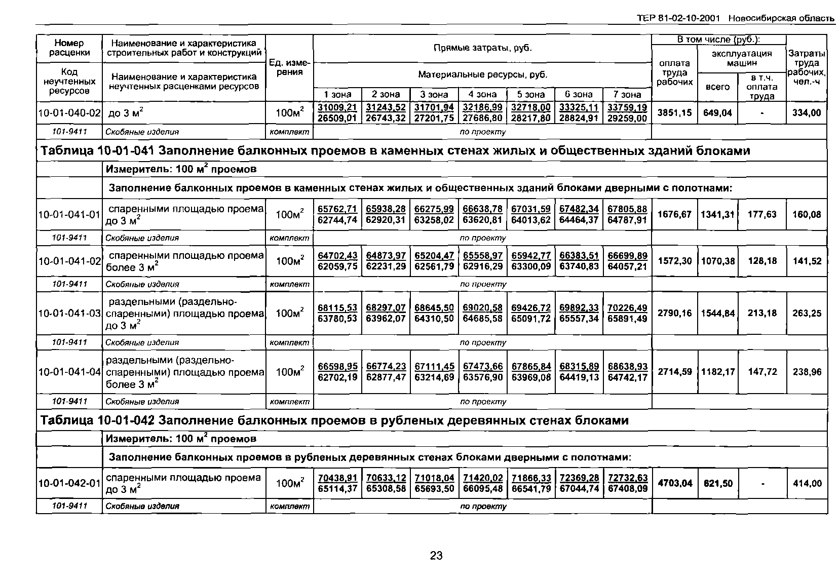 ТЕР 2001-10 Новосибирской области