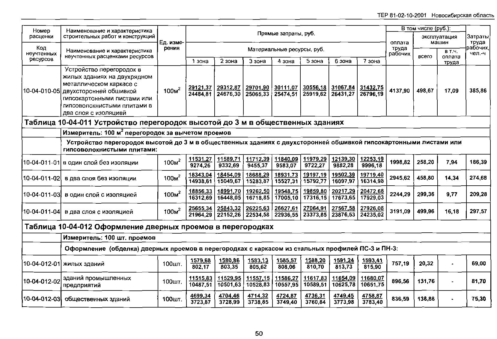 ТЕР 2001-10 Новосибирской области